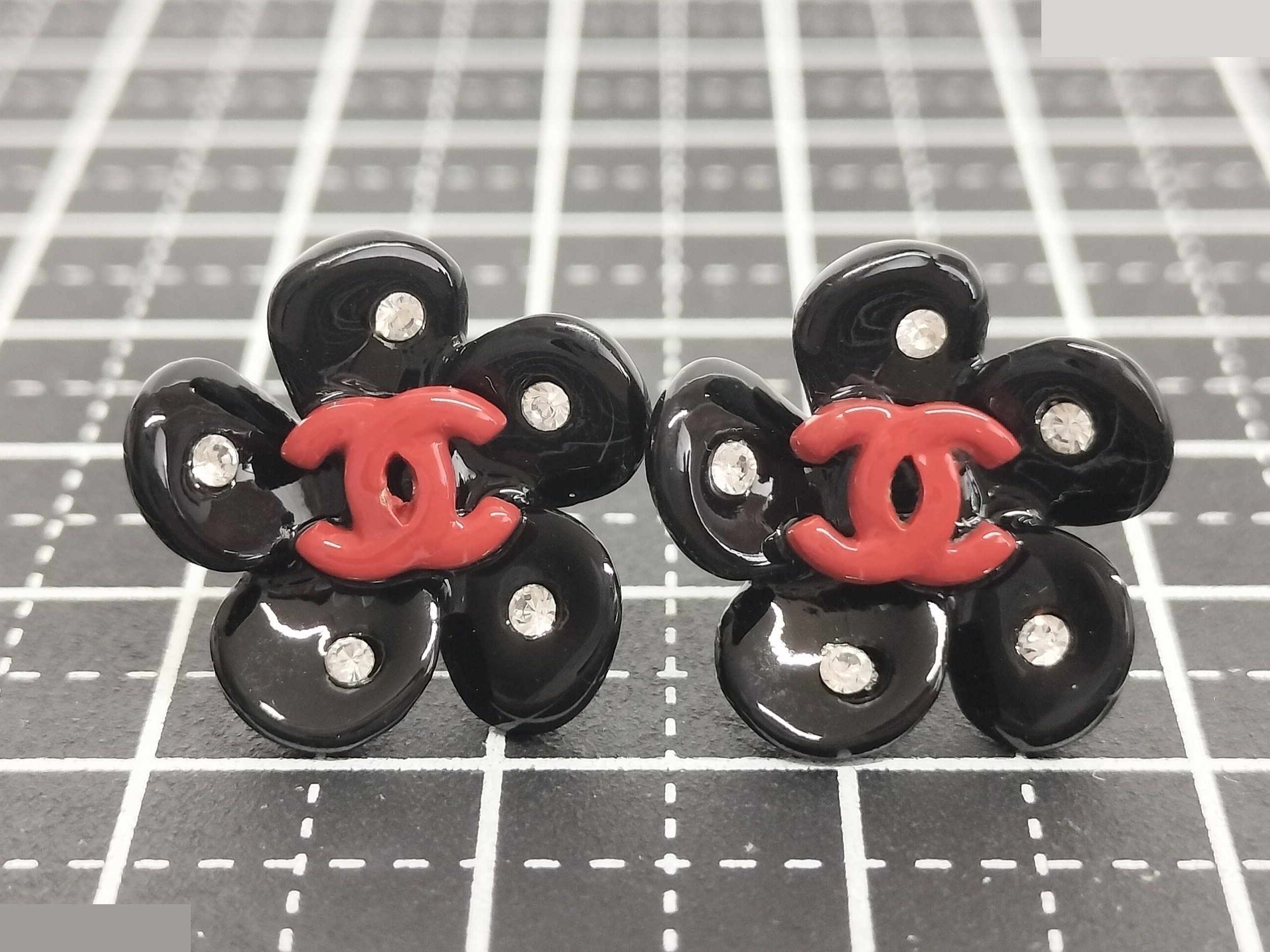 Coco Camellia Black Earrings — view 8