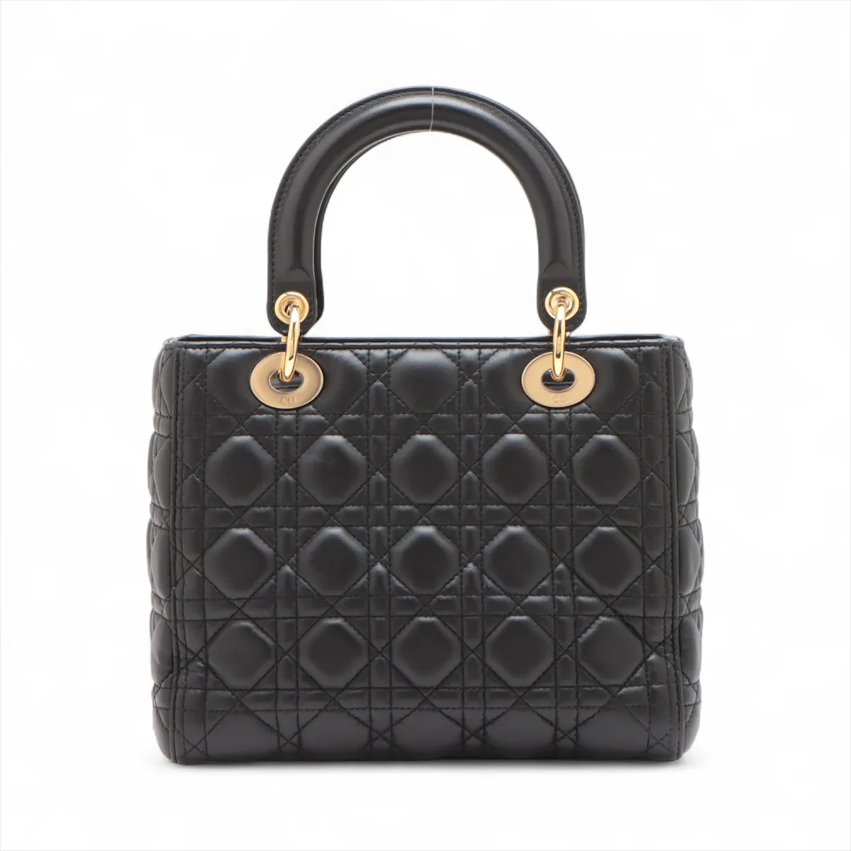 Lady Dior Cannage Leather 2WAY Handbag Black — view 2