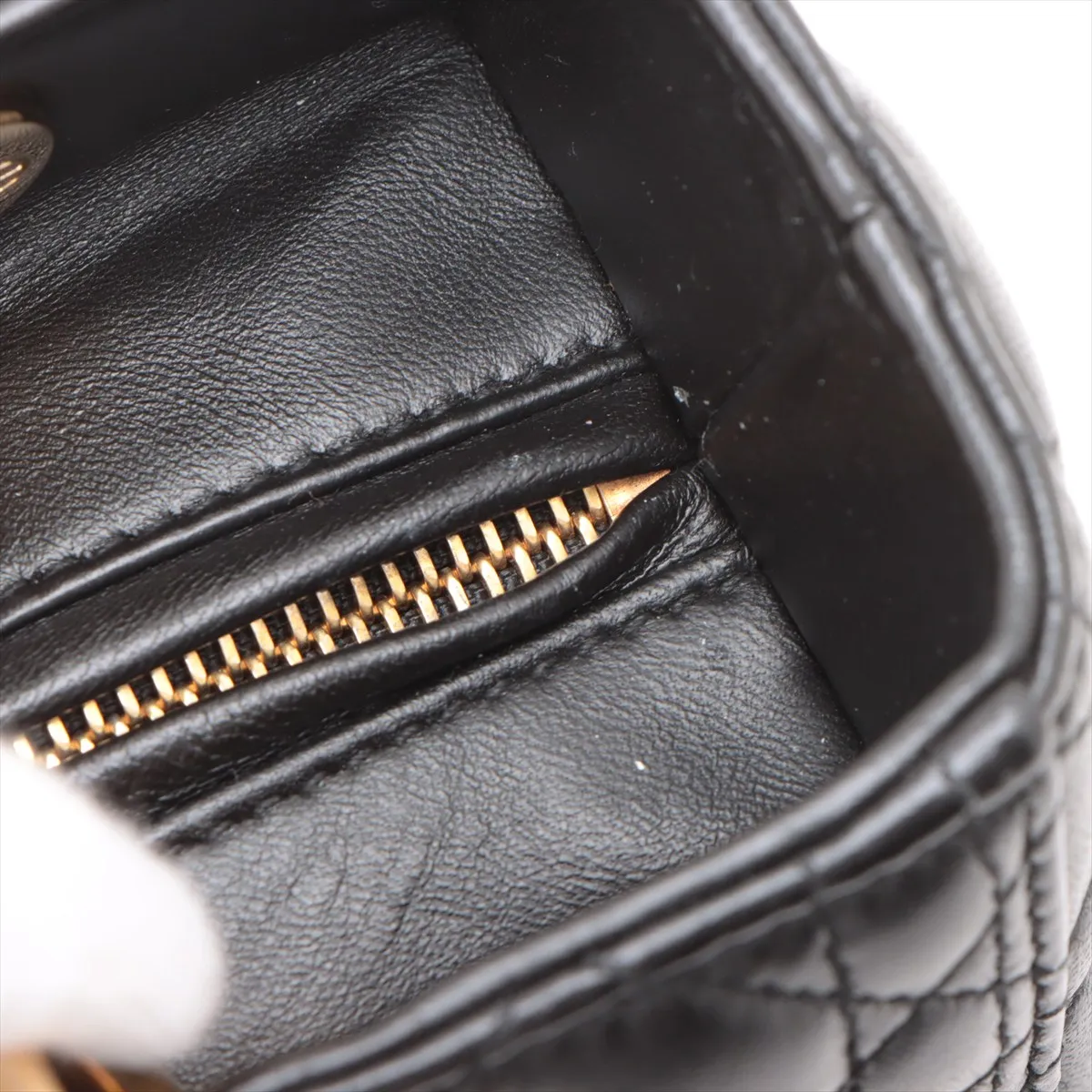 Lady Dior Cannage Leather 2WAY Handbag Black — view 11