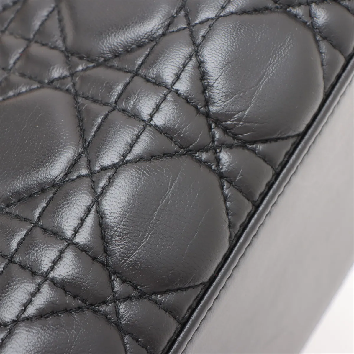 Lady Dior Cannage Leather 2WAY Handbag Black — view 13