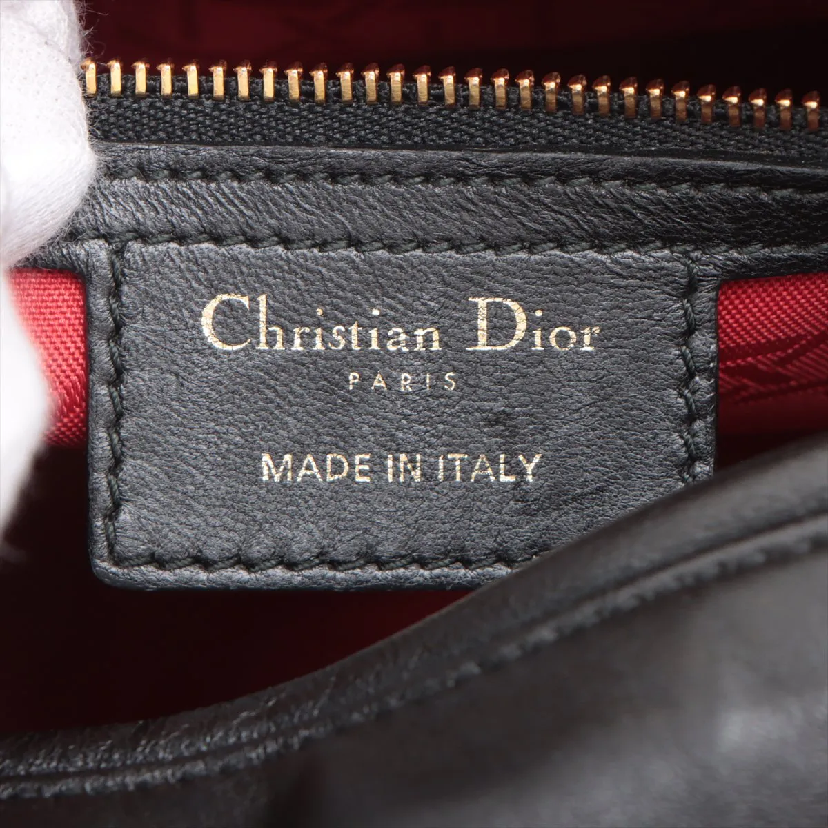 Lady Dior Cannage Leather 2WAY Handbag Black — view 10