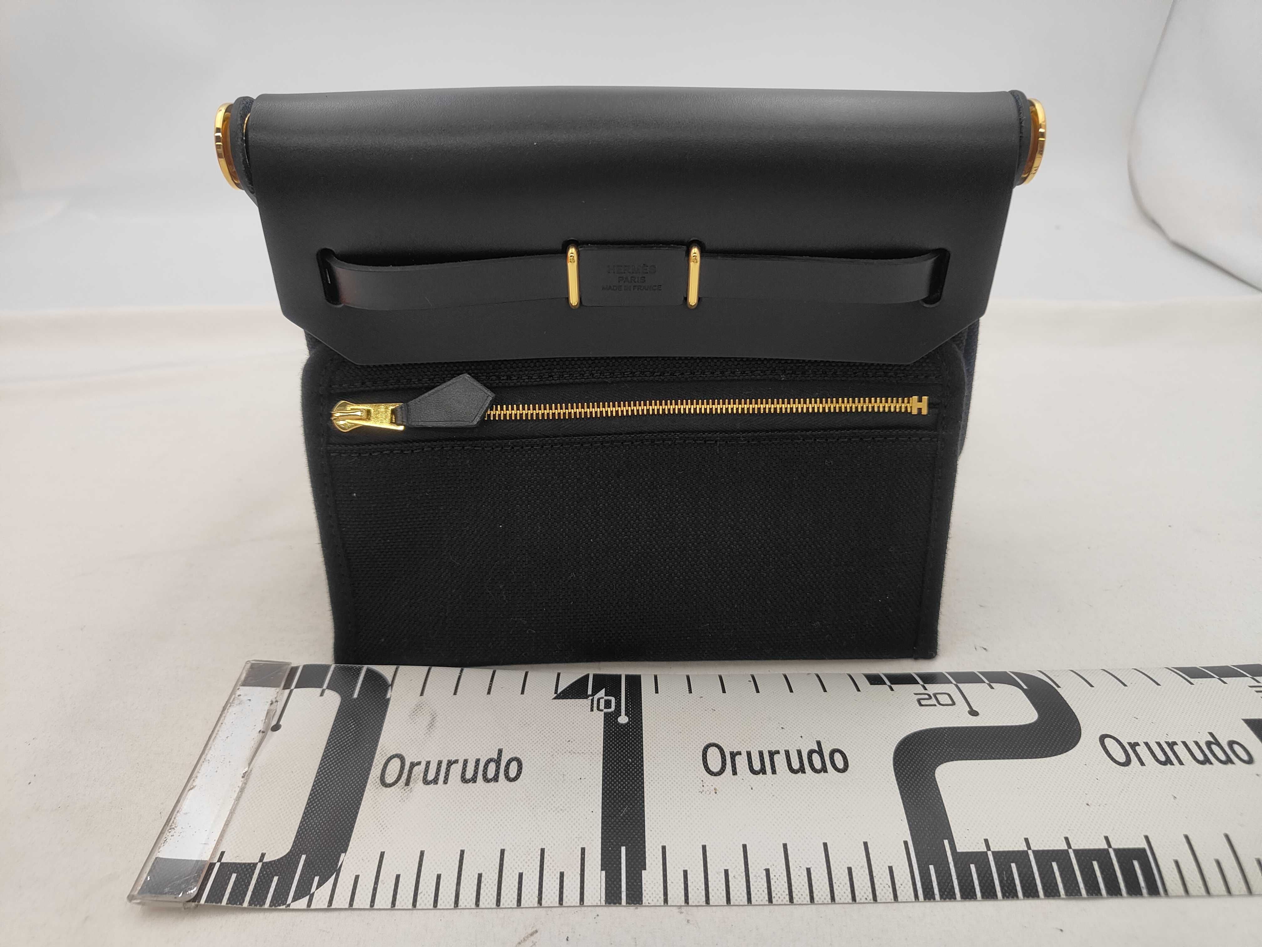 Herbag Zip 20 Mini Black/Black with Gold Hardware, K Stamp, Shoulder Bag — view 2