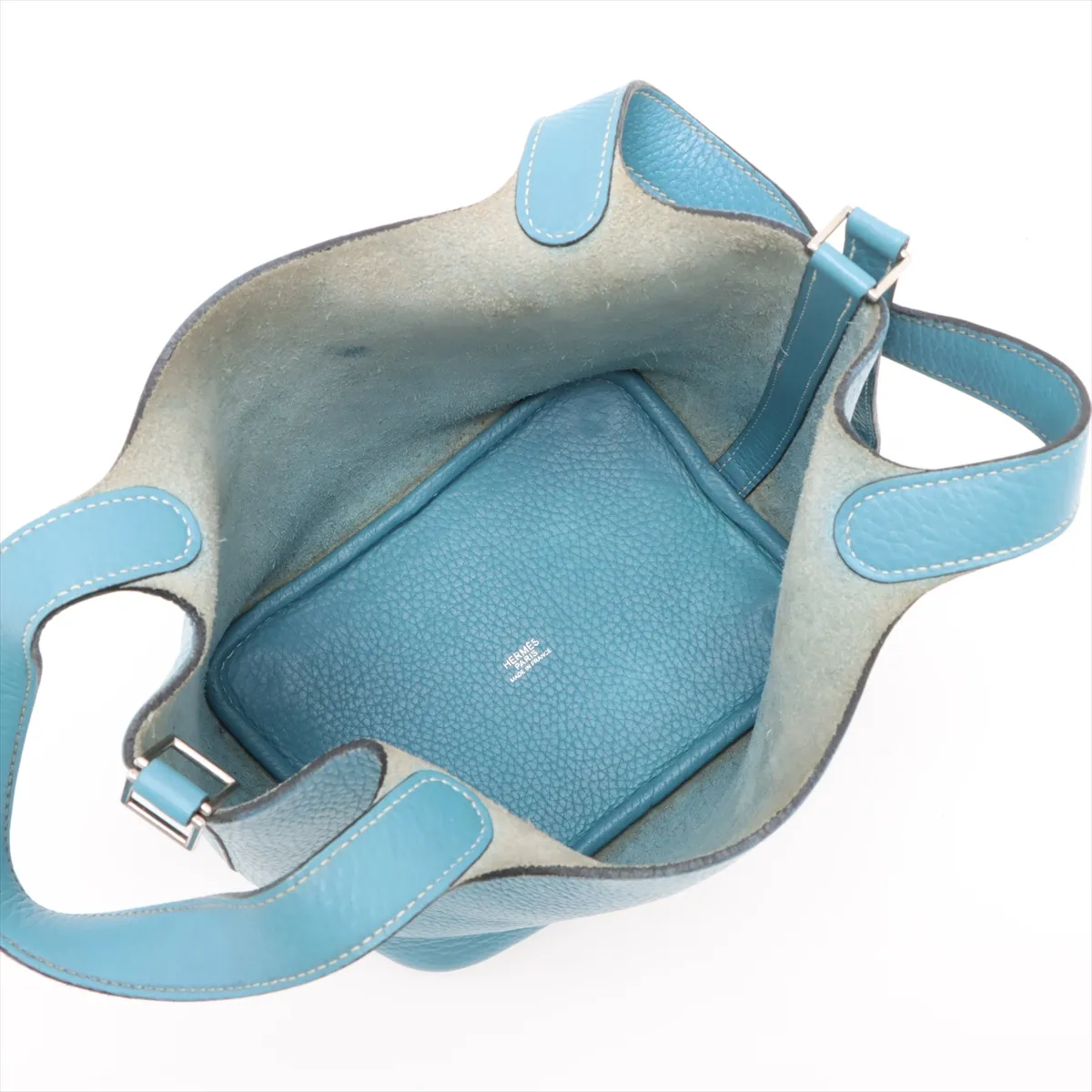Picotin 18 PM Taurillon Clemence Blue Jean Silver hardware I:2005 — view 7