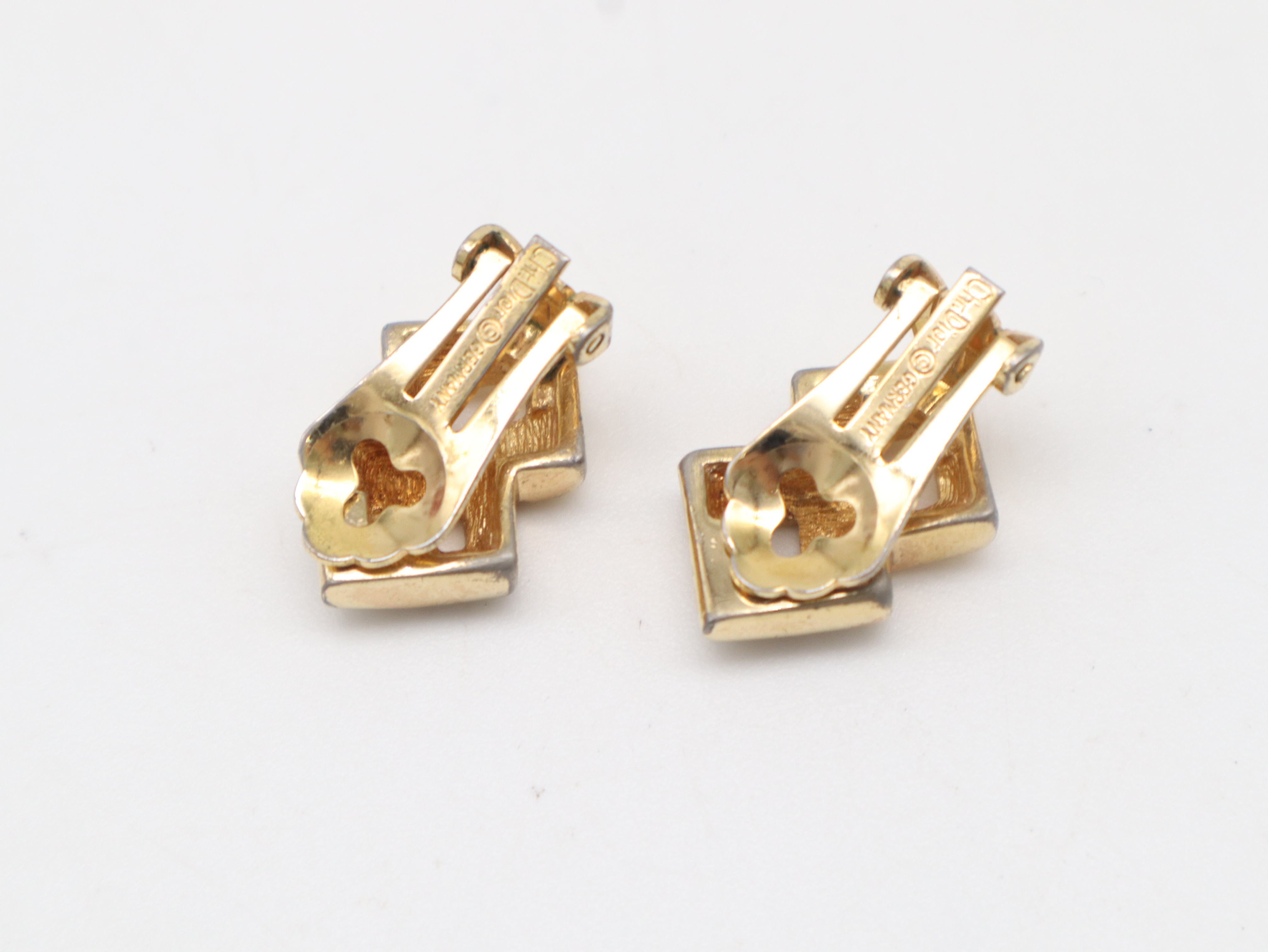 GP x Rhinestone Earrings Double Square Earrings — view 2