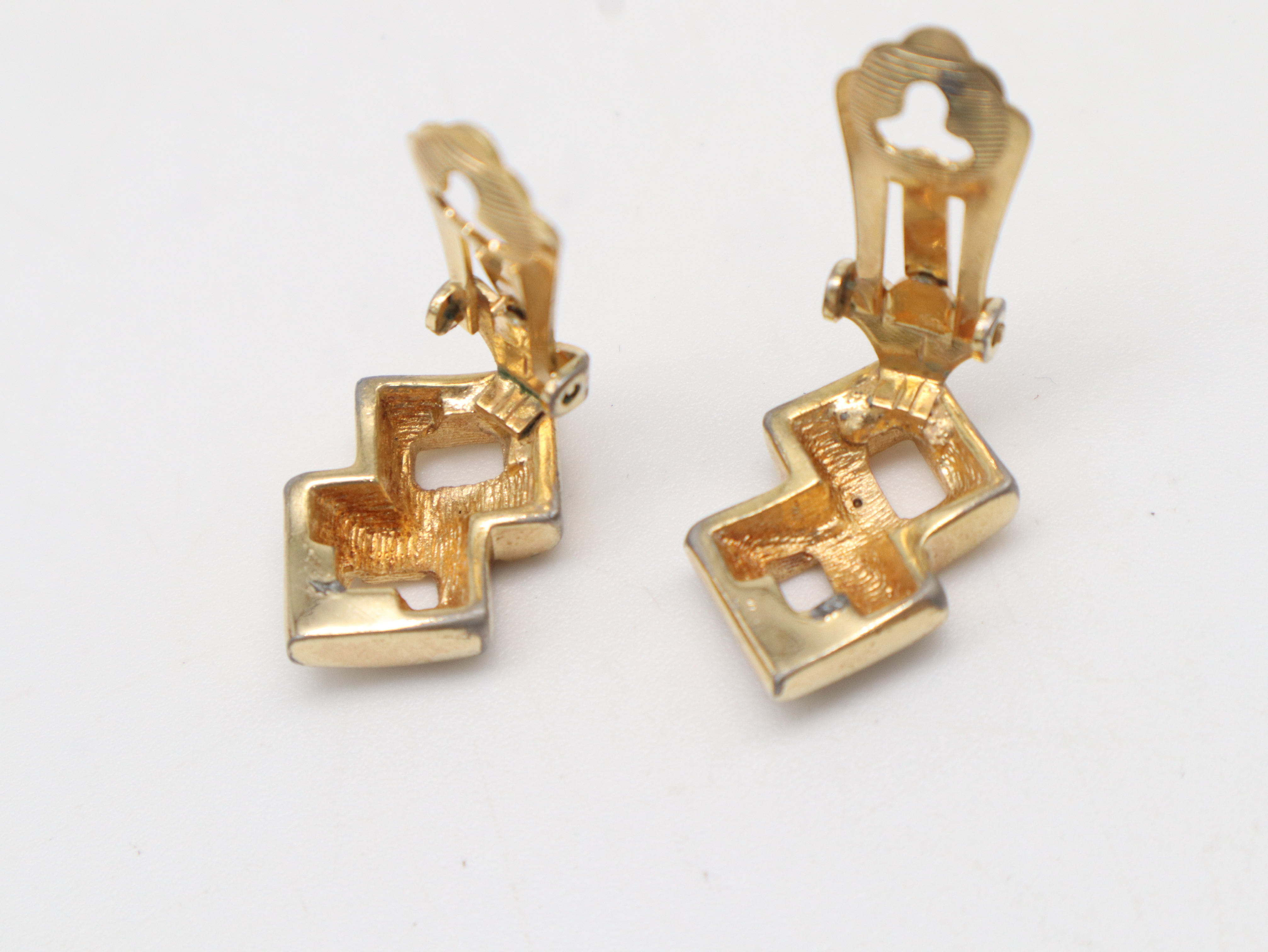 GP x Rhinestone Earrings Double Square Earrings — view 3