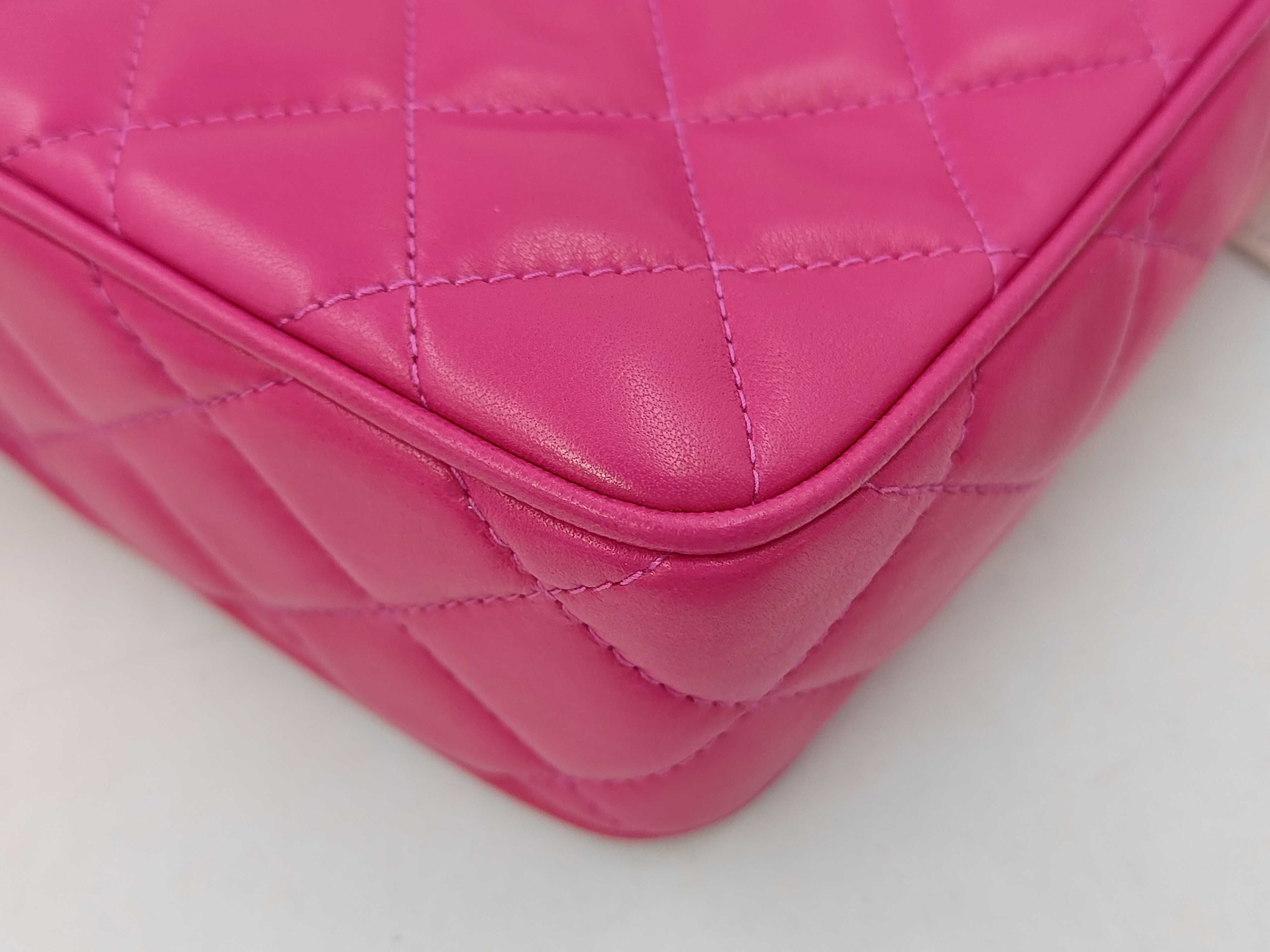 Lambskin Coco Mark Fringe Chain Pink Shoulder Bag — view 4