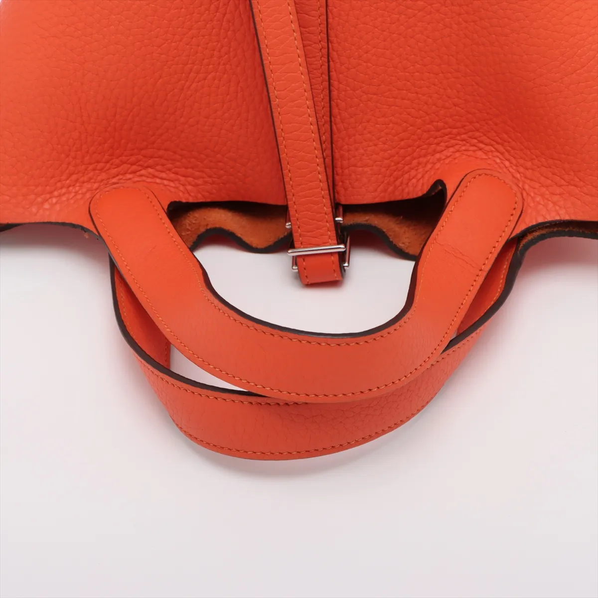 Picotan Lock 18 PM Taurillon Clemence Orange Silver Hardware Y:2020 — view 5