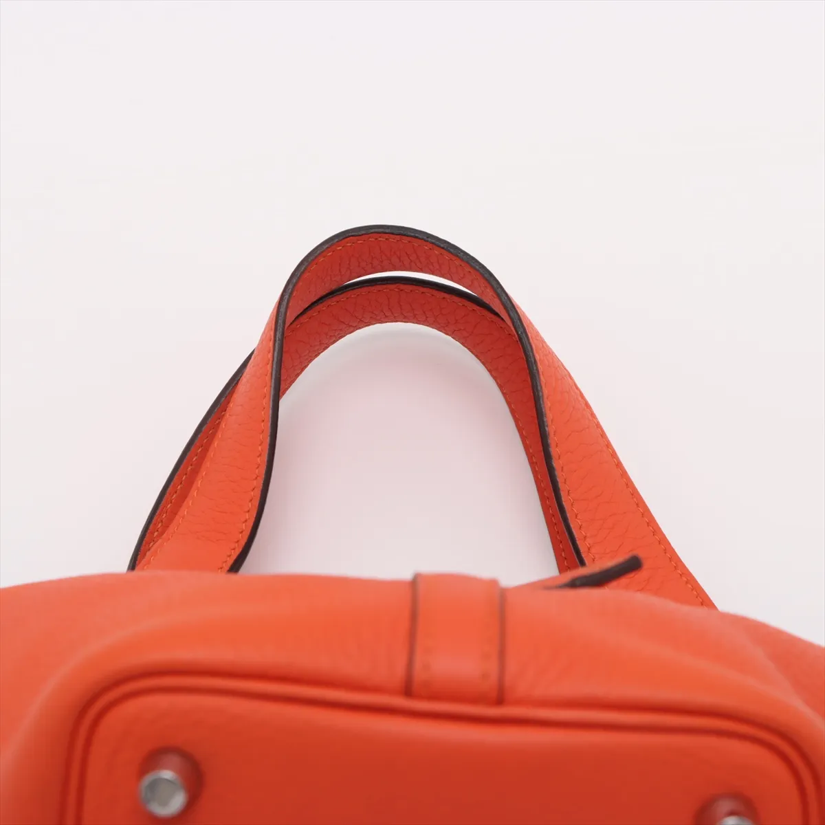 Picotan Lock 18 PM Taurillon Clemence Orange Silver Hardware Y:2020 — view 6