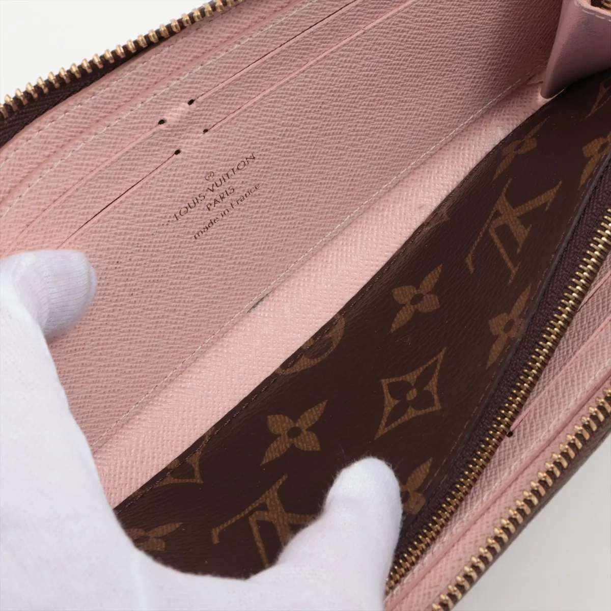 Monogram Portefeuille Clemence M61298 Rose Ballerine Round Zip Wallet RFID Reactive — view 5