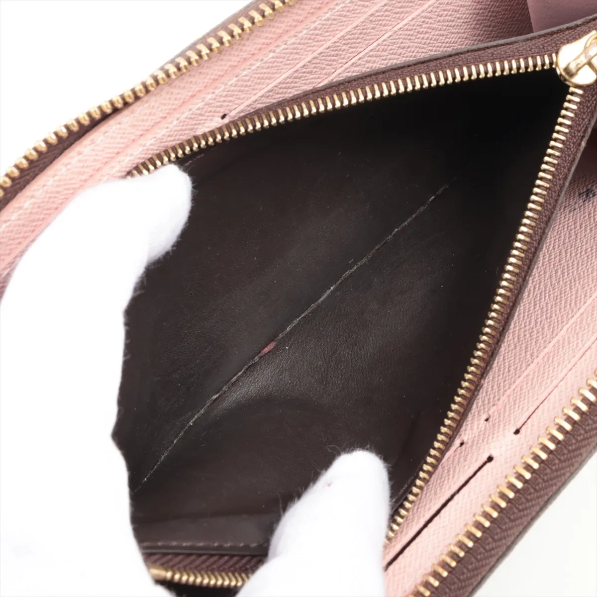 Monogram Portefeuille Clemence M61298 Rose Ballerine Round Zip Wallet RFID Reactive — view 8