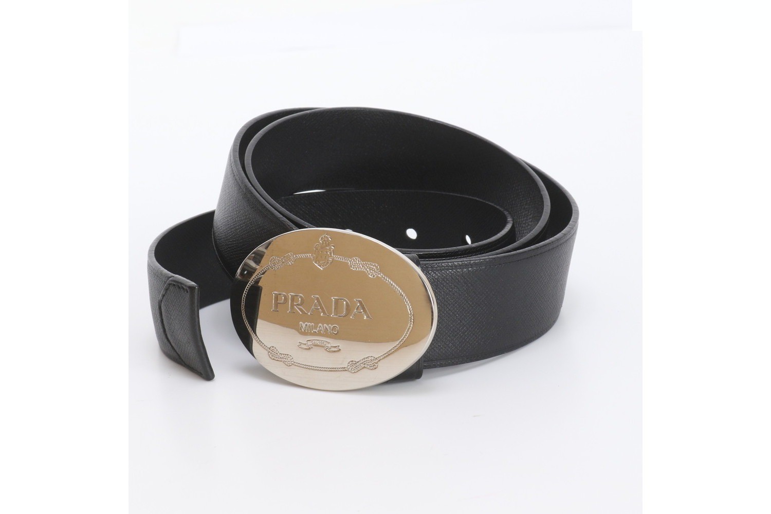 Logo buckle leather belt, black, fashion — view 2