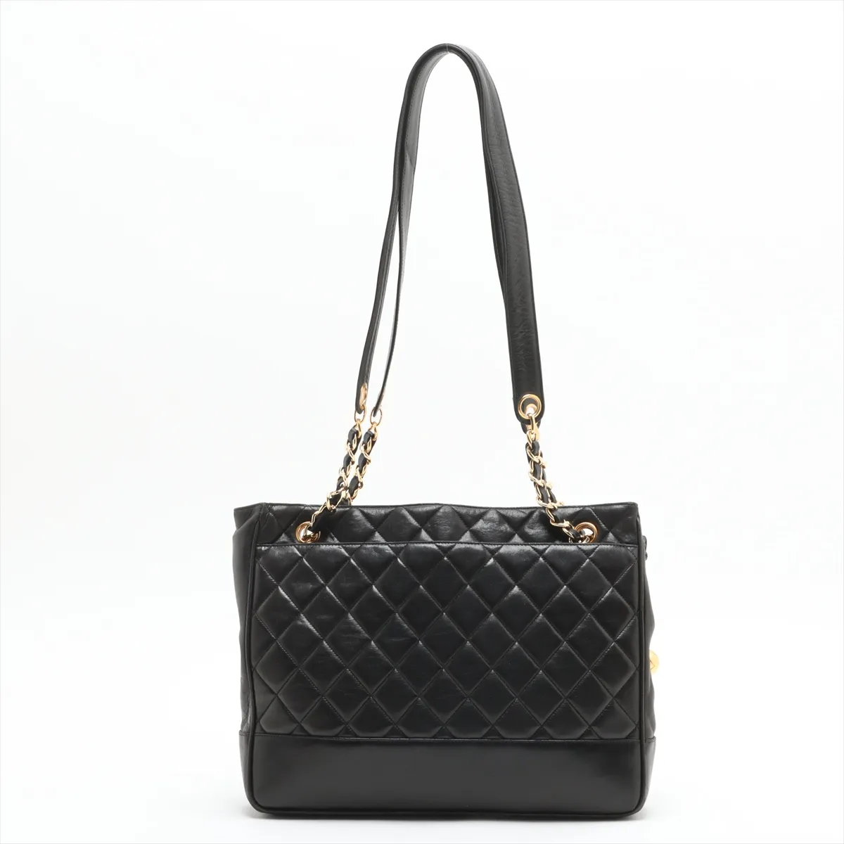 Matelasse Lambskin Chain Tote Bag Coco Ball Black Gold Hardware 2872233 2nd Edition — view 2