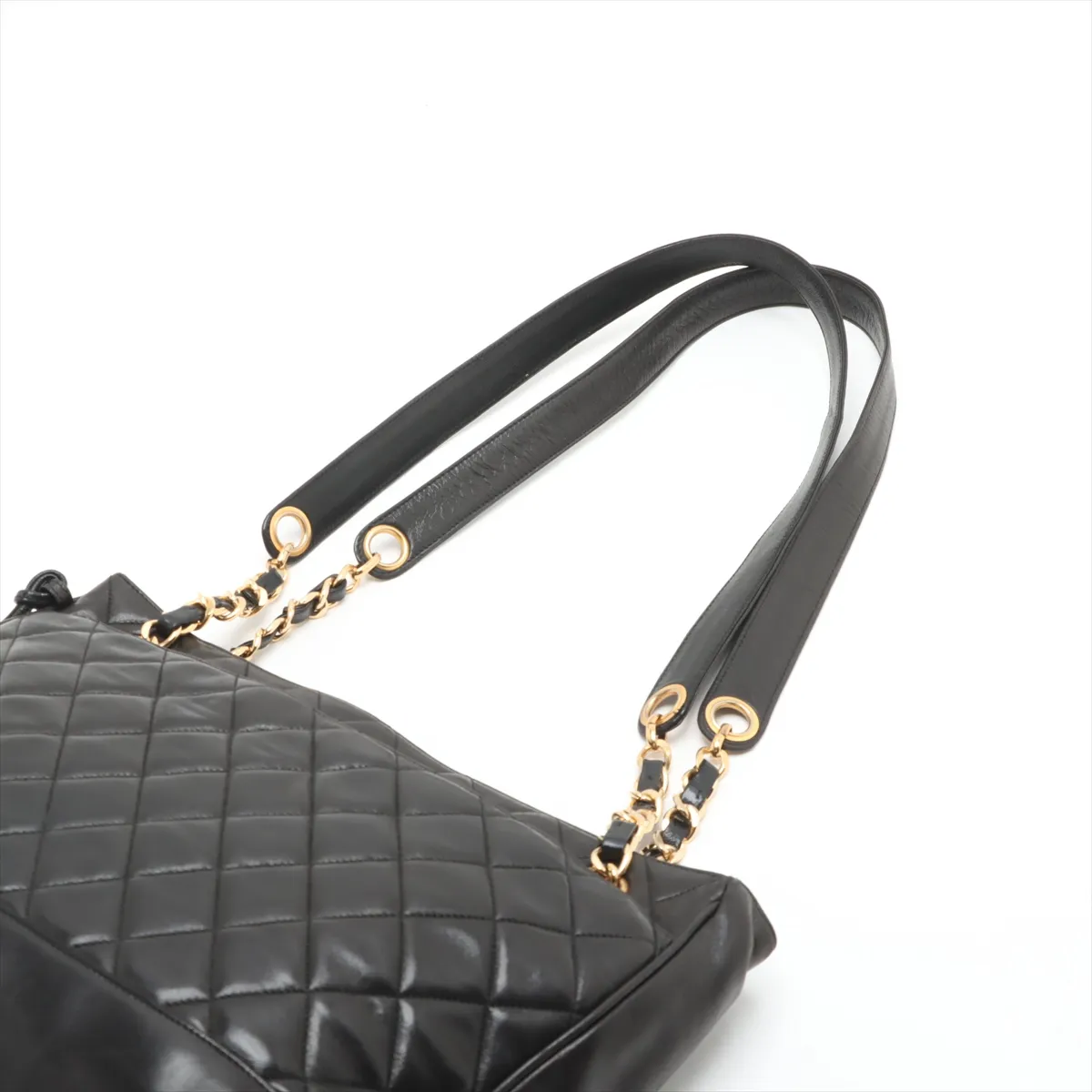 Matelasse Lambskin Chain Tote Bag Coco Ball Black Gold Hardware 2872233 2nd Edition — view 5