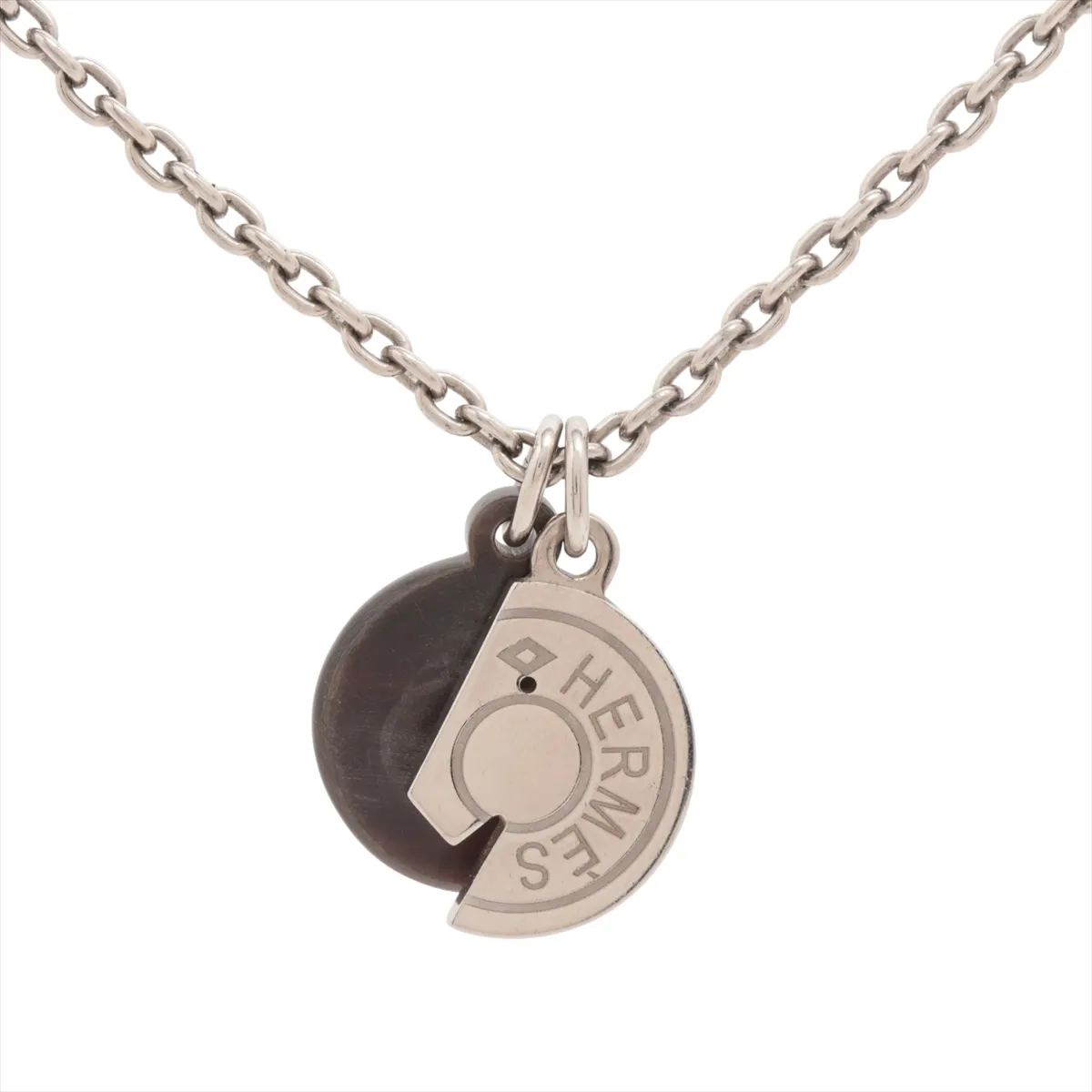 Clou de Selle Carousel Necklace, Metal x Buffalo Horn, Silver. Shows signs of wear,