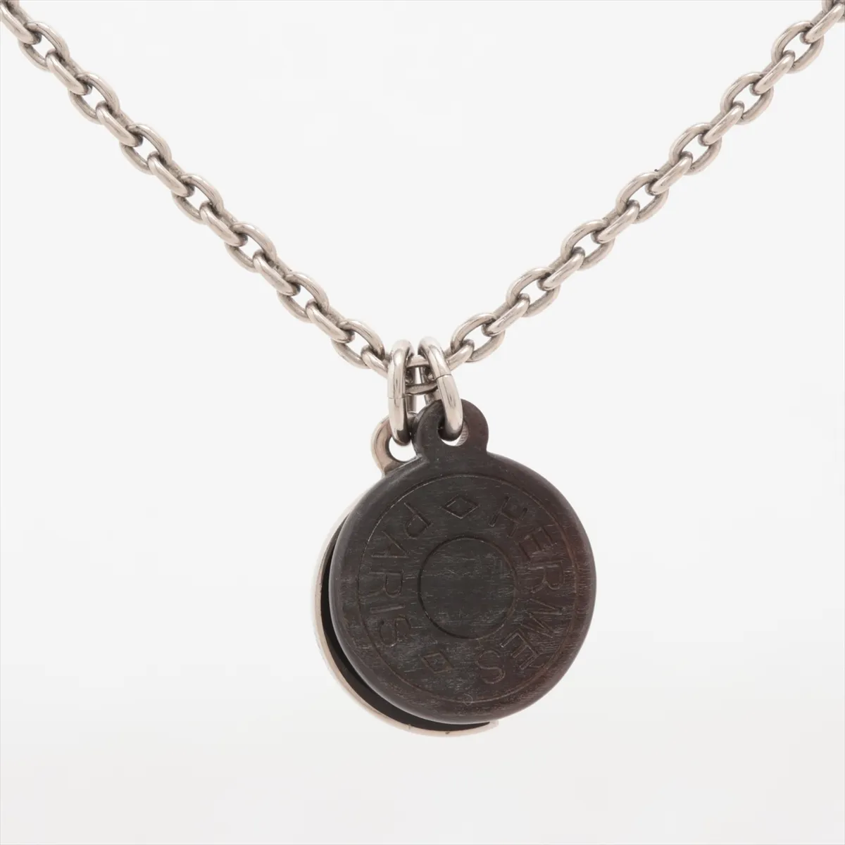Clou de Selle Carousel Necklace, Metal x Buffalo Horn, Silver. Shows signs of wear, — view 2