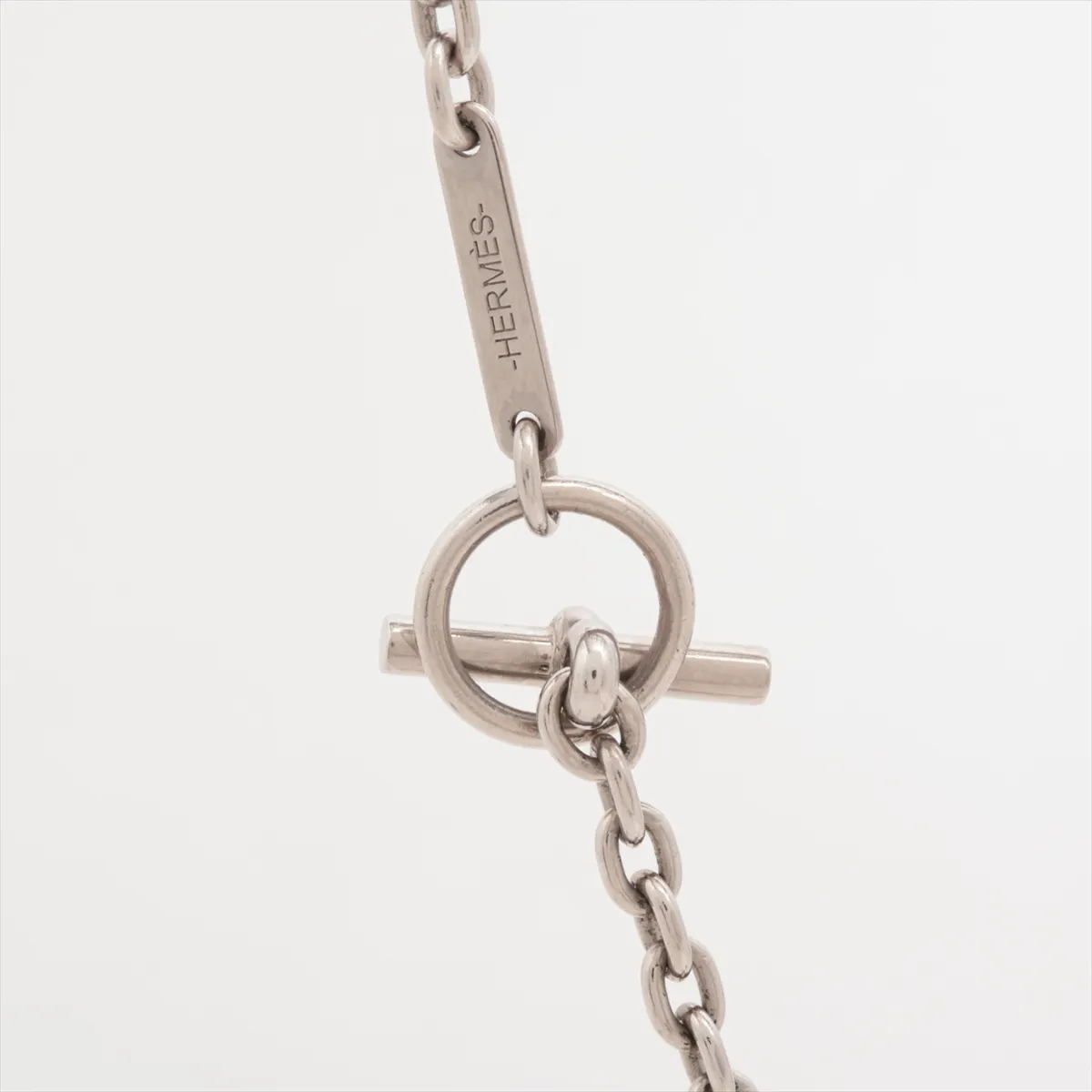 Clou de Selle Carousel Necklace, Metal x Buffalo Horn, Silver. Shows signs of wear, — view 3