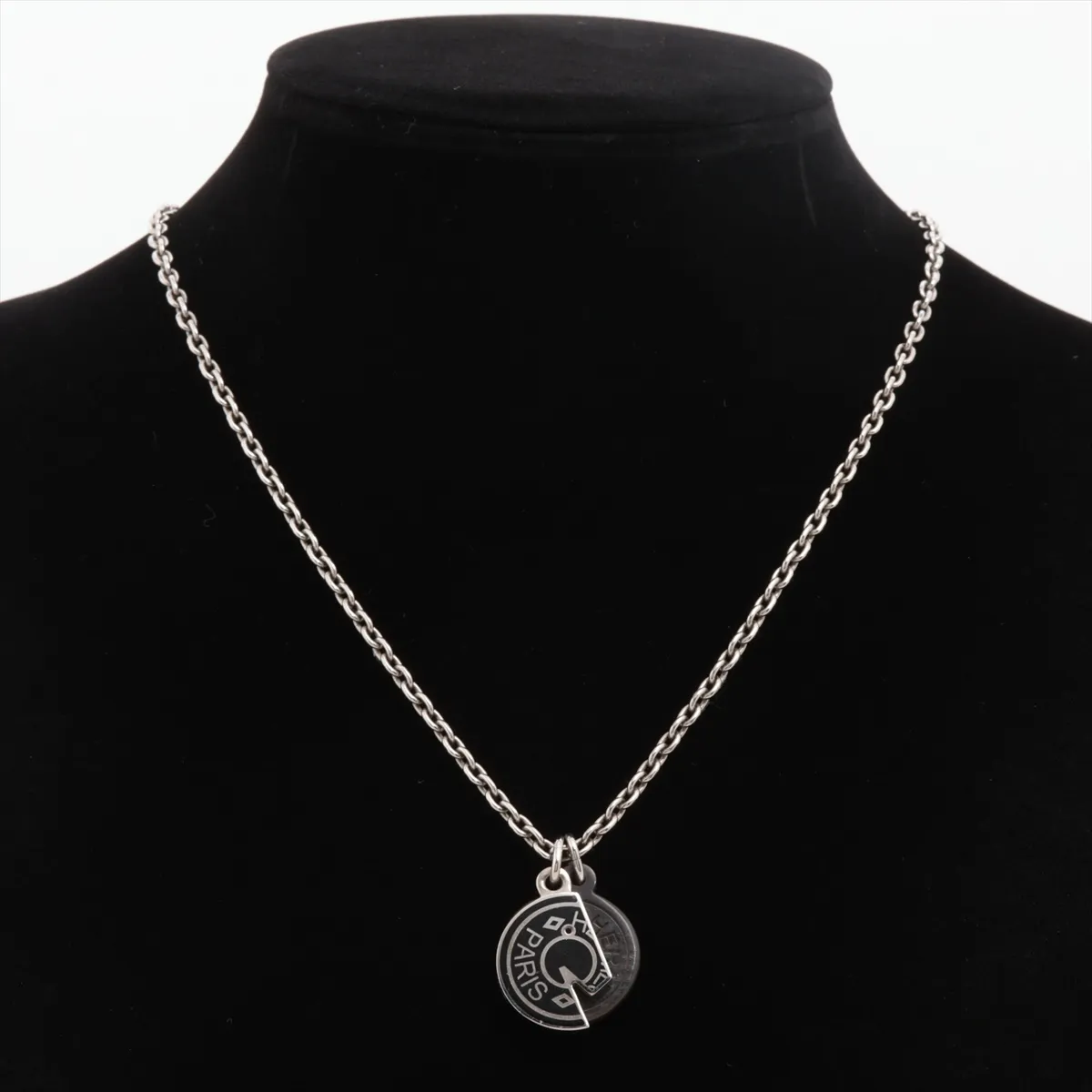 Clou de Selle Carousel Necklace, Metal x Buffalo Horn, Silver. Shows signs of wear, — view 5