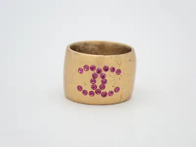 Coco Mark Heart Rhinestone Ring 02P Size #13.5