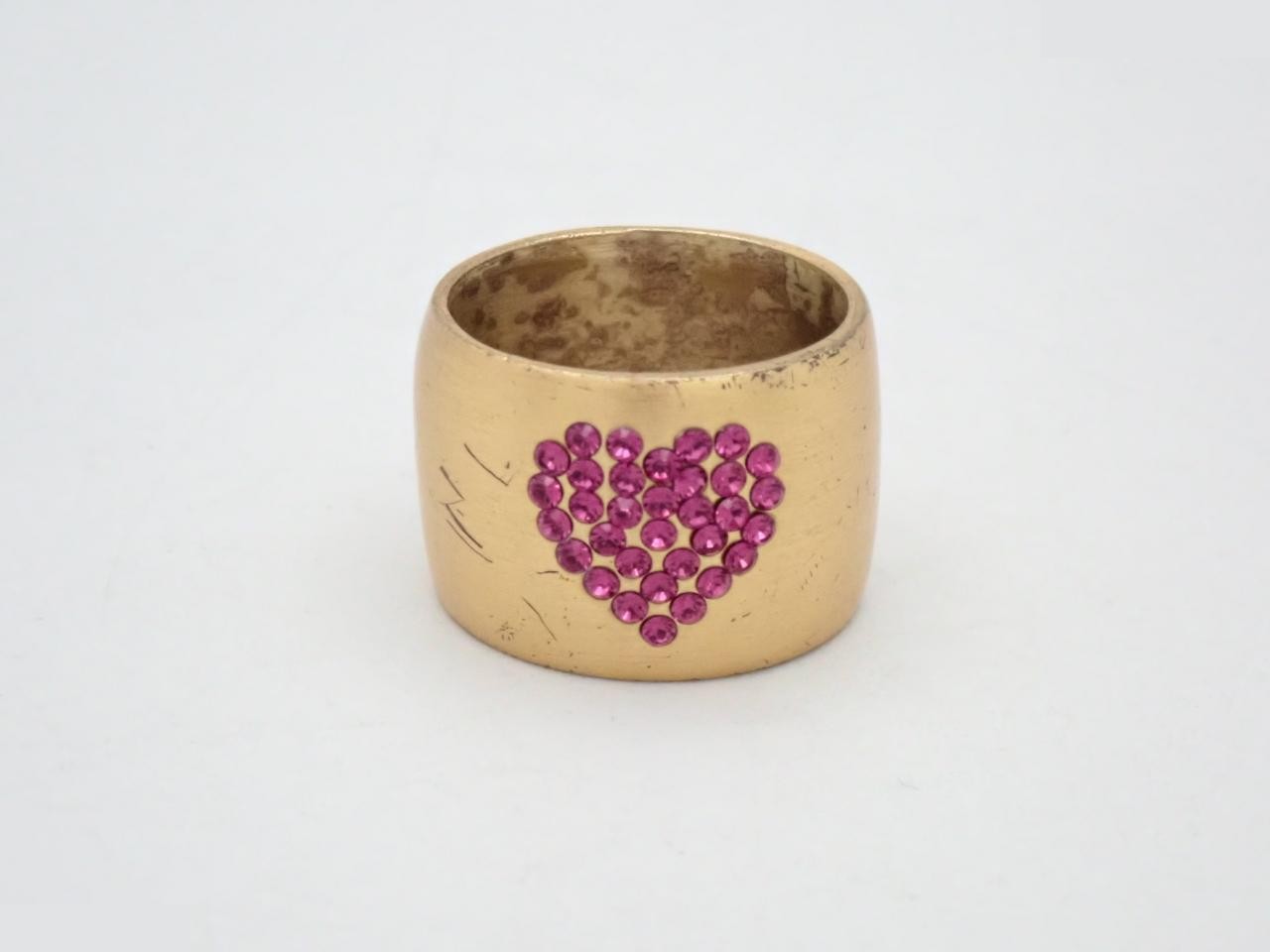 Coco Mark Heart Rhinestone Ring 02P Size #13.5 — view 2