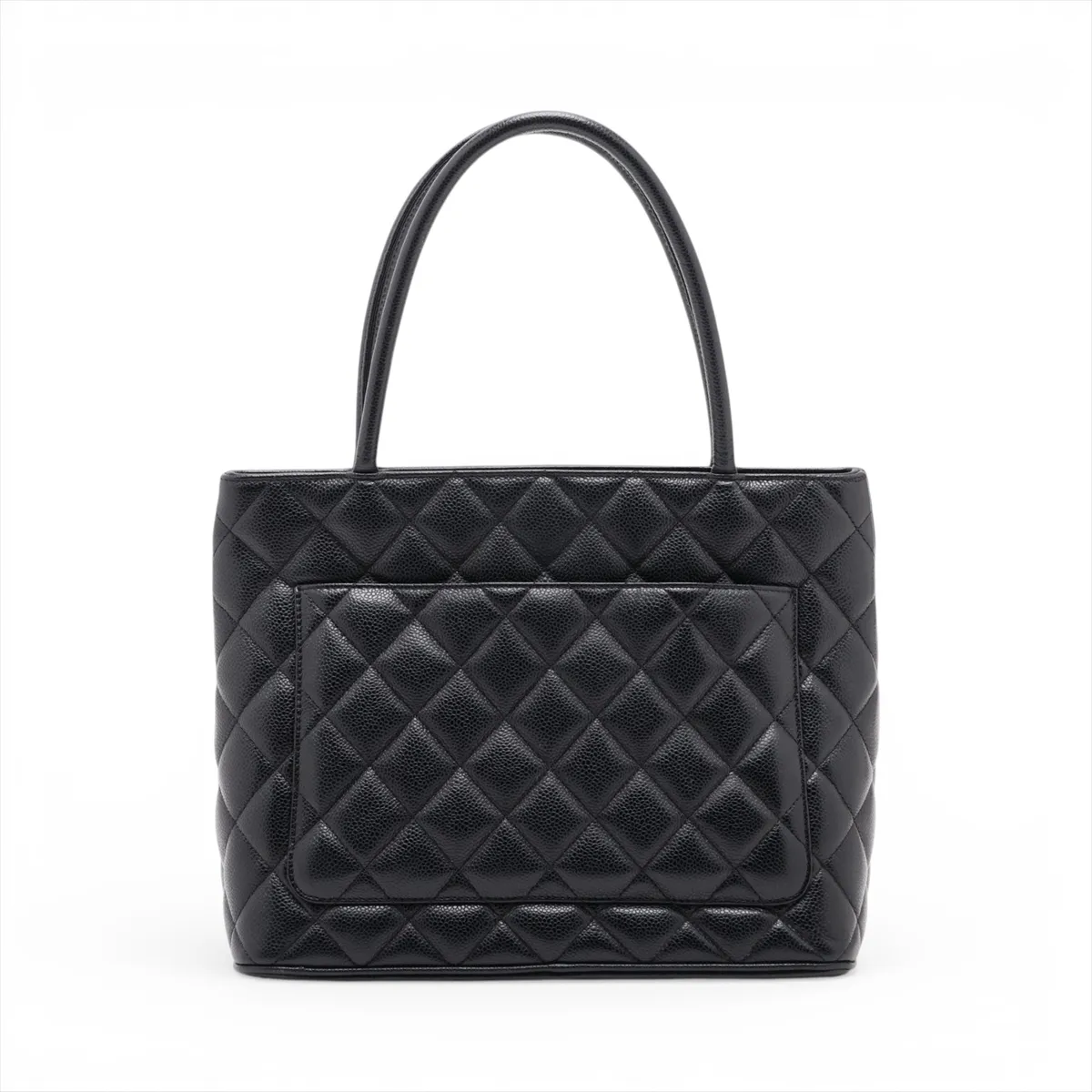Reissue Caviar Skin Tote Bag, Black with Silver Hardware, 7589346, Series 7 — view 2