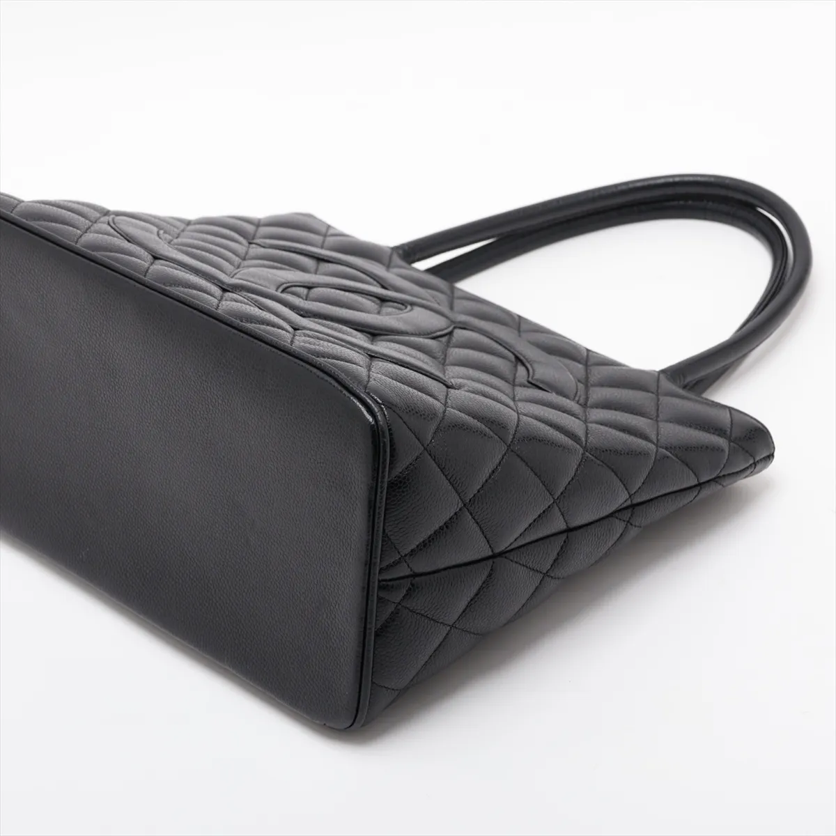 Reissue Caviar Skin Tote Bag, Black with Silver Hardware, 7589346, Series 7 — view 3