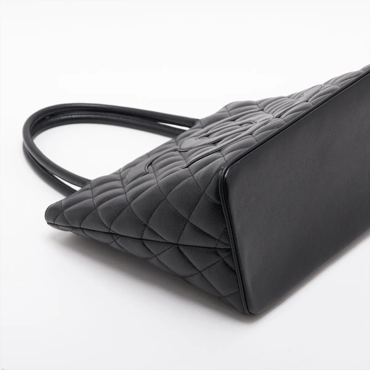 Reissue Caviar Skin Tote Bag, Black with Silver Hardware, 7589346, Series 7 — view 4