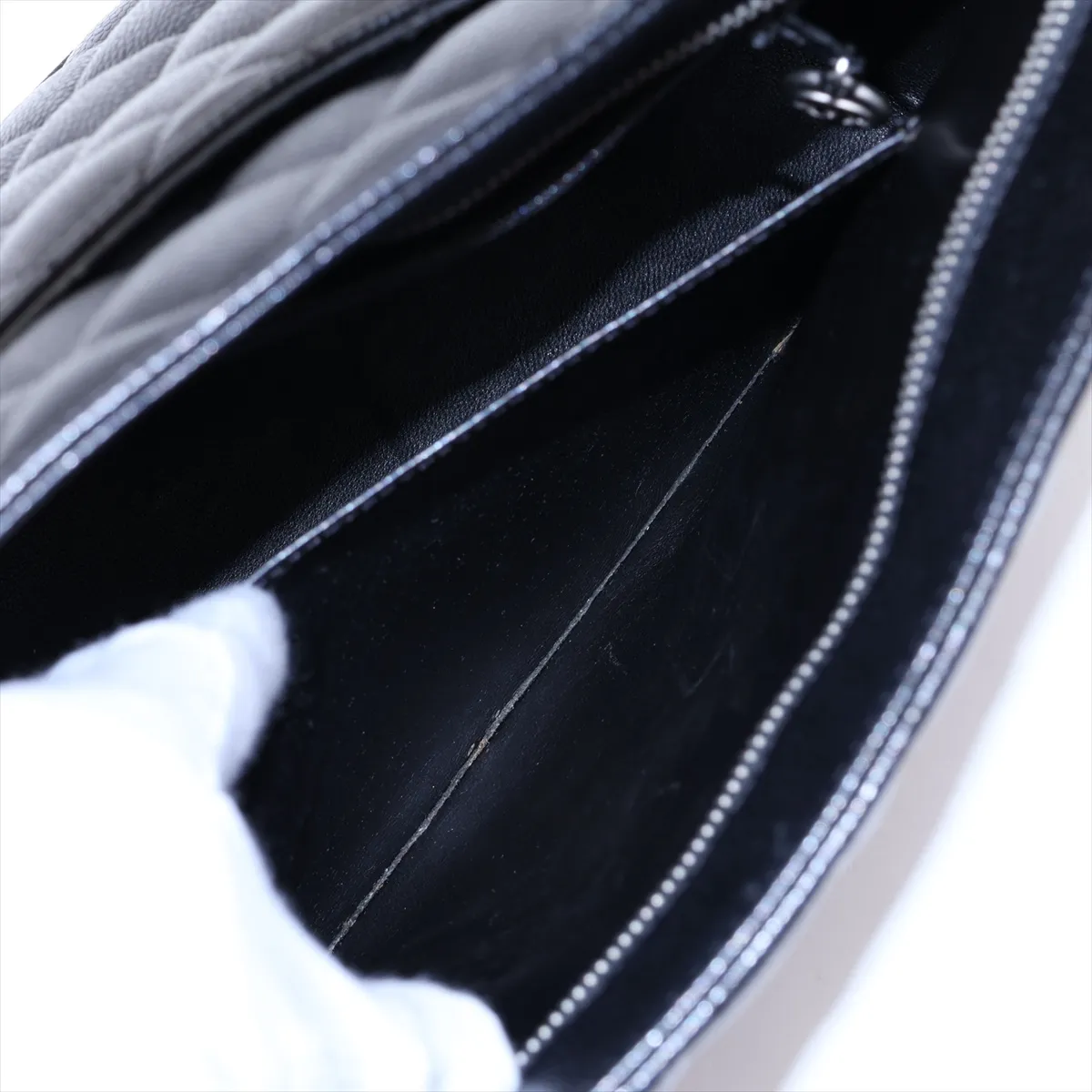Reissue Caviar Skin Tote Bag, Black with Silver Hardware, 7589346, Series 7 — view 10