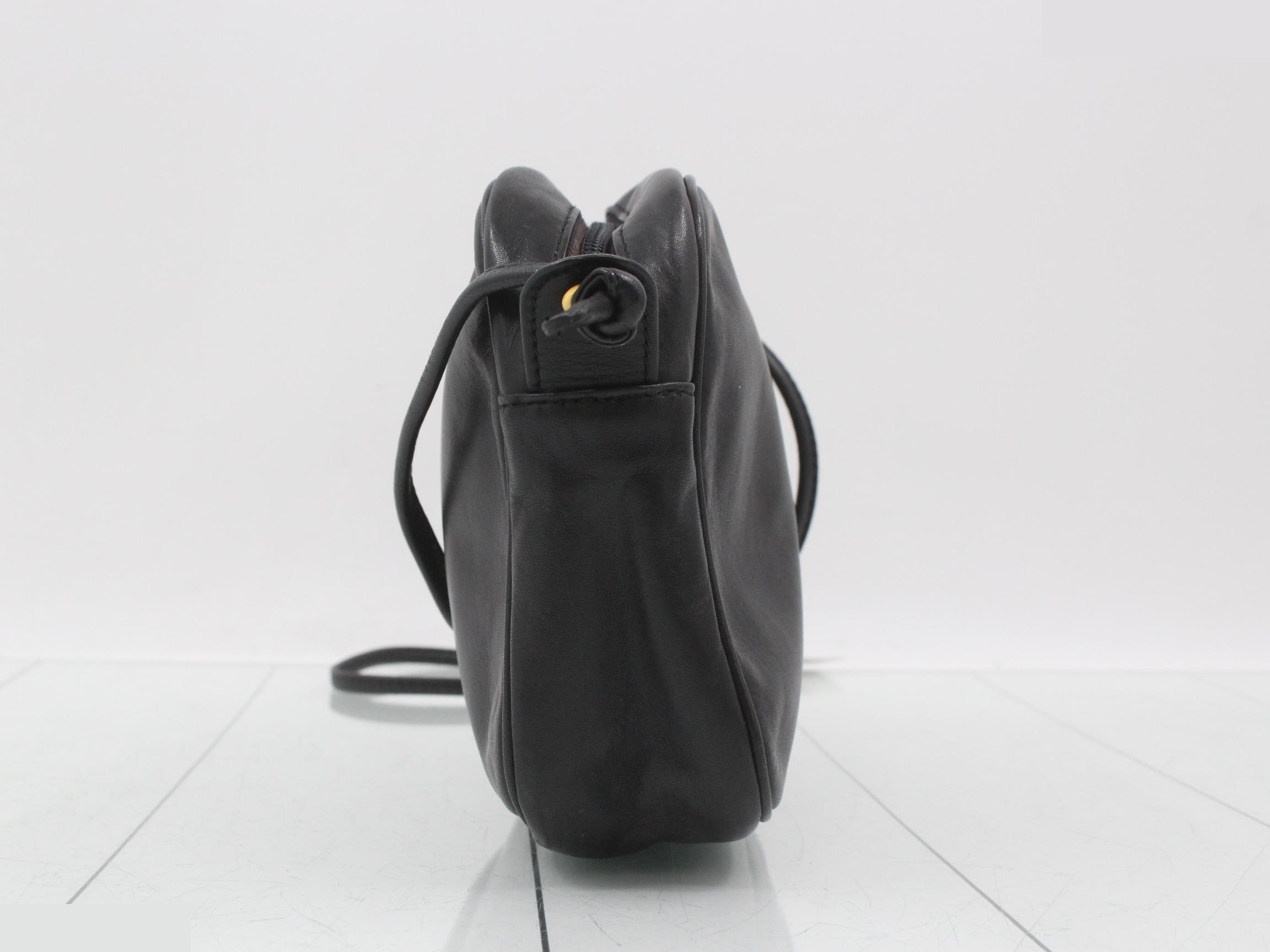 Anagram Nappa Leather Shoulder Bag, Black — view 3