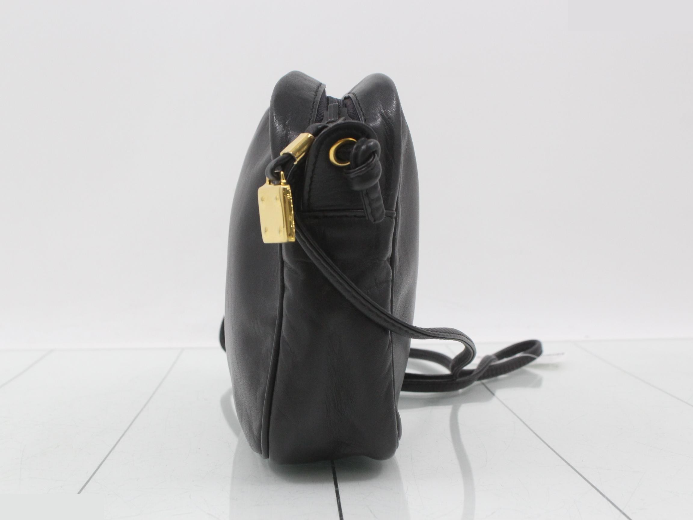 Anagram Nappa Leather Shoulder Bag, Black — view 4