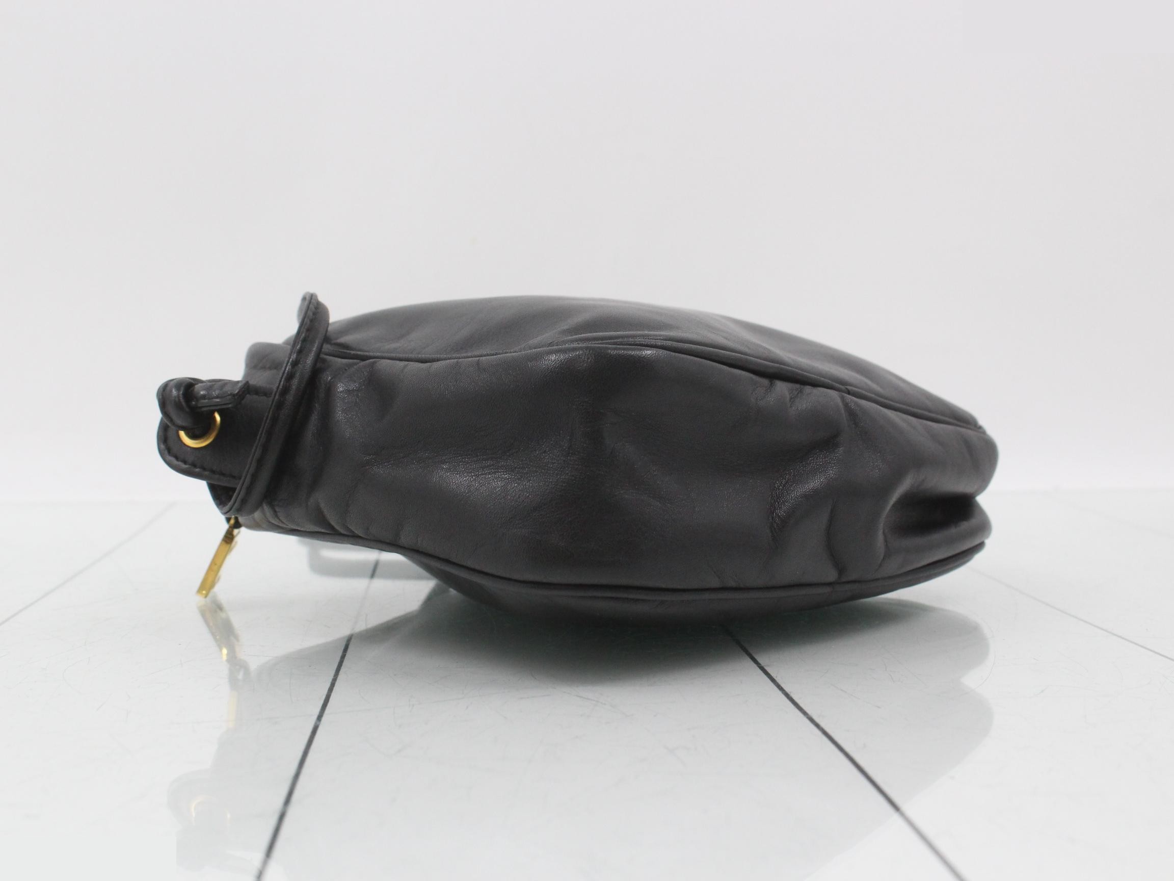 Anagram Nappa Leather Shoulder Bag, Black — view 5