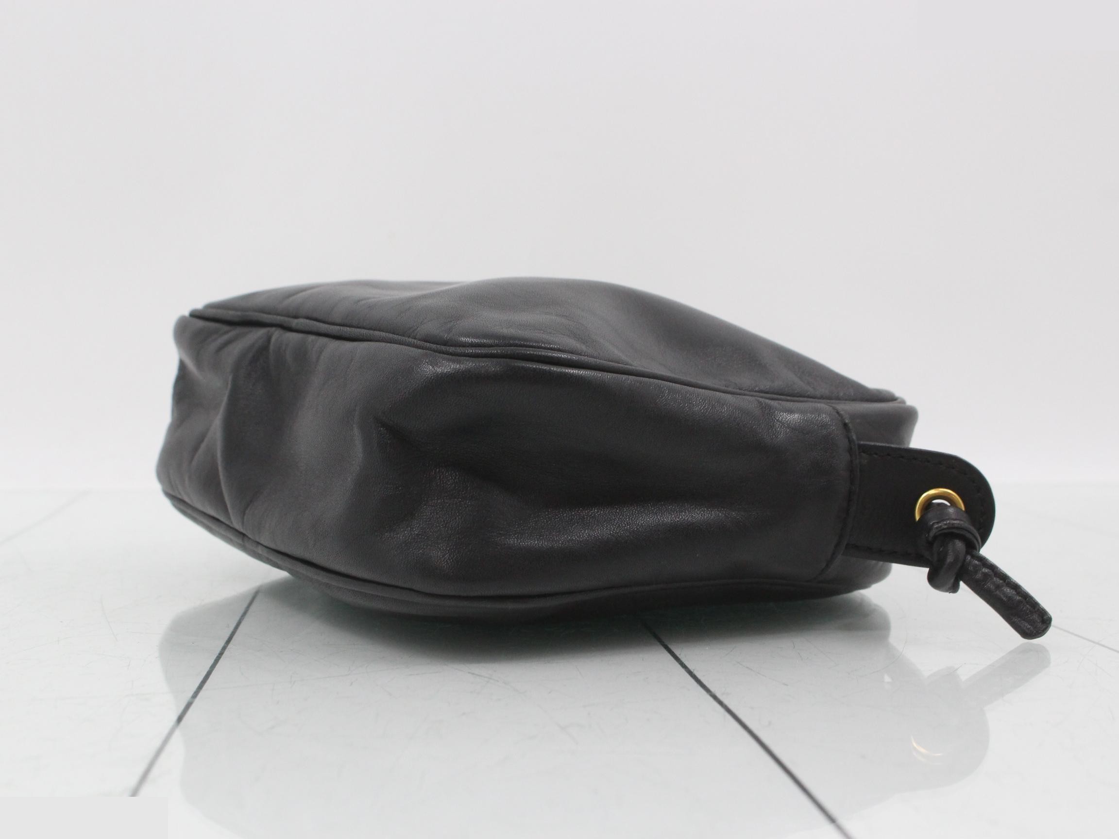 Anagram Nappa Leather Shoulder Bag, Black — view 6