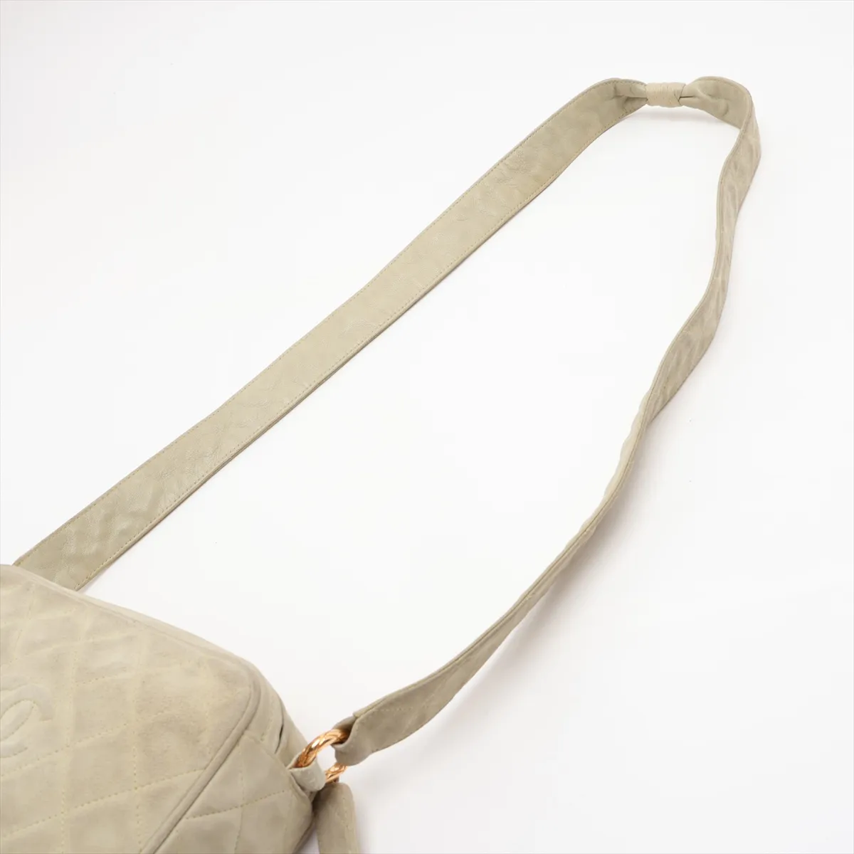 Matelassé Suede Shoulder Bag, Green with Gold Hardware, 2657433, Series 2 — view 5