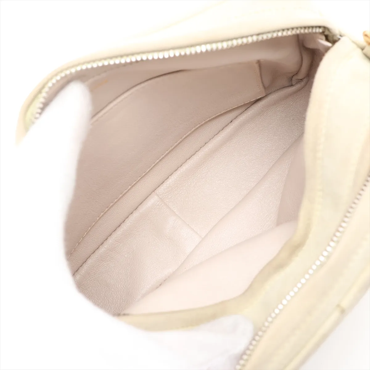 Matelassé Suede Shoulder Bag, Green with Gold Hardware, 2657433, Series 2 — view 6