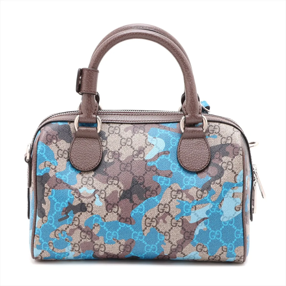 GG Camouflage PVC x Leather 2-Way Handbag, Brown x Blue, 854860 — view 2