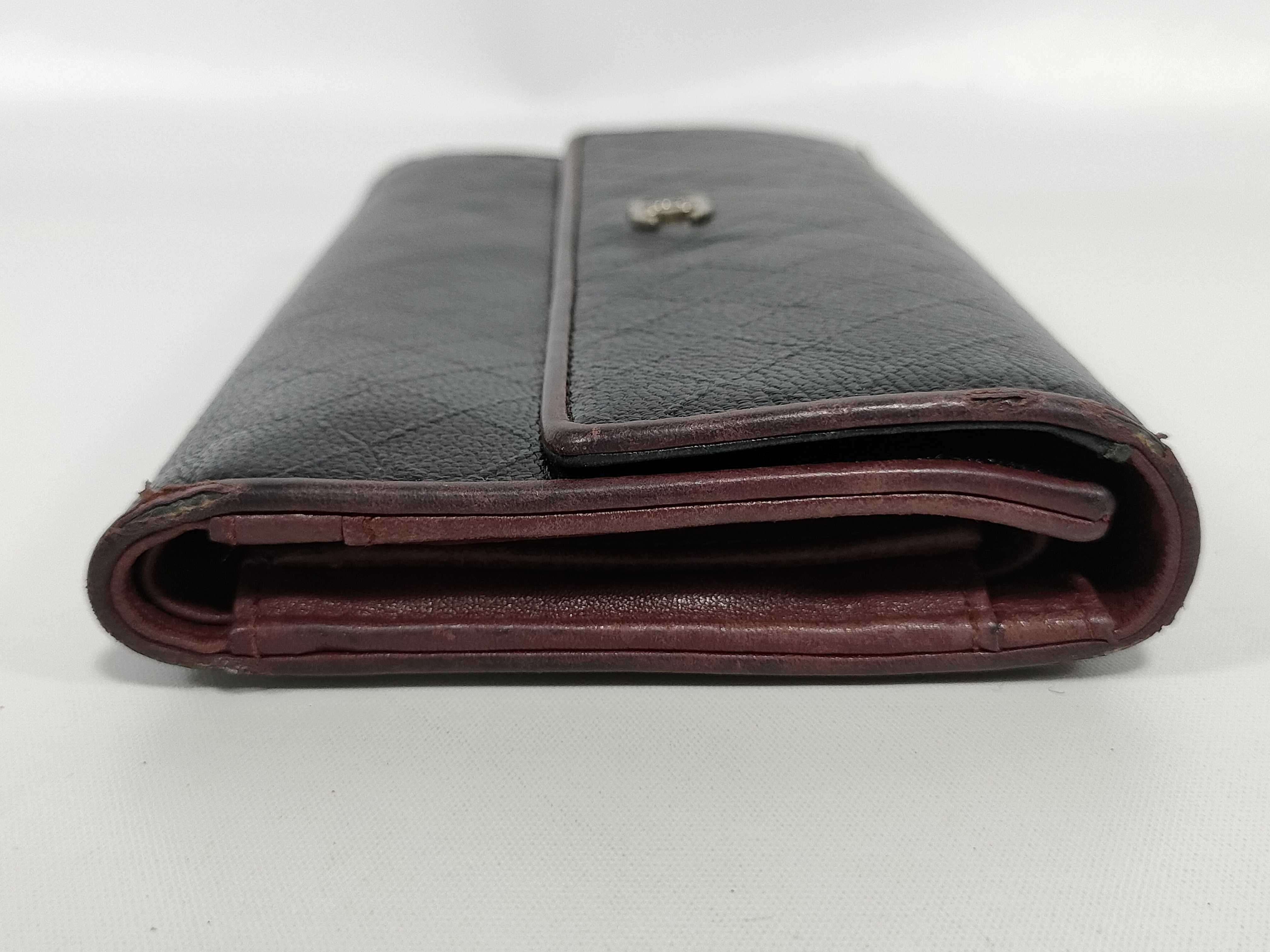 Coco Mark Bicolore Long Wallet, Black, with Seal — view 3