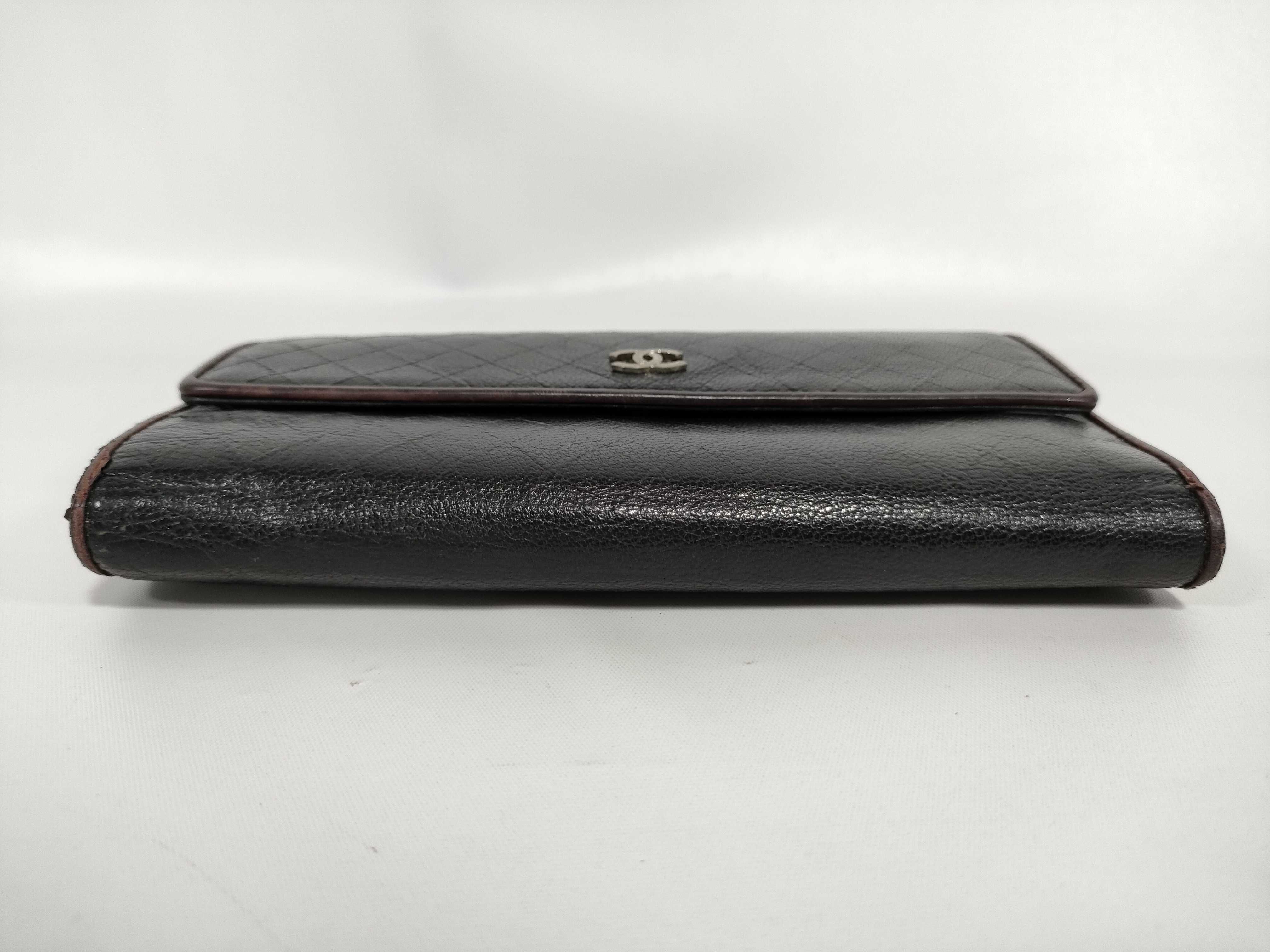 Coco Mark Bicolore Long Wallet, Black, with Seal — view 5