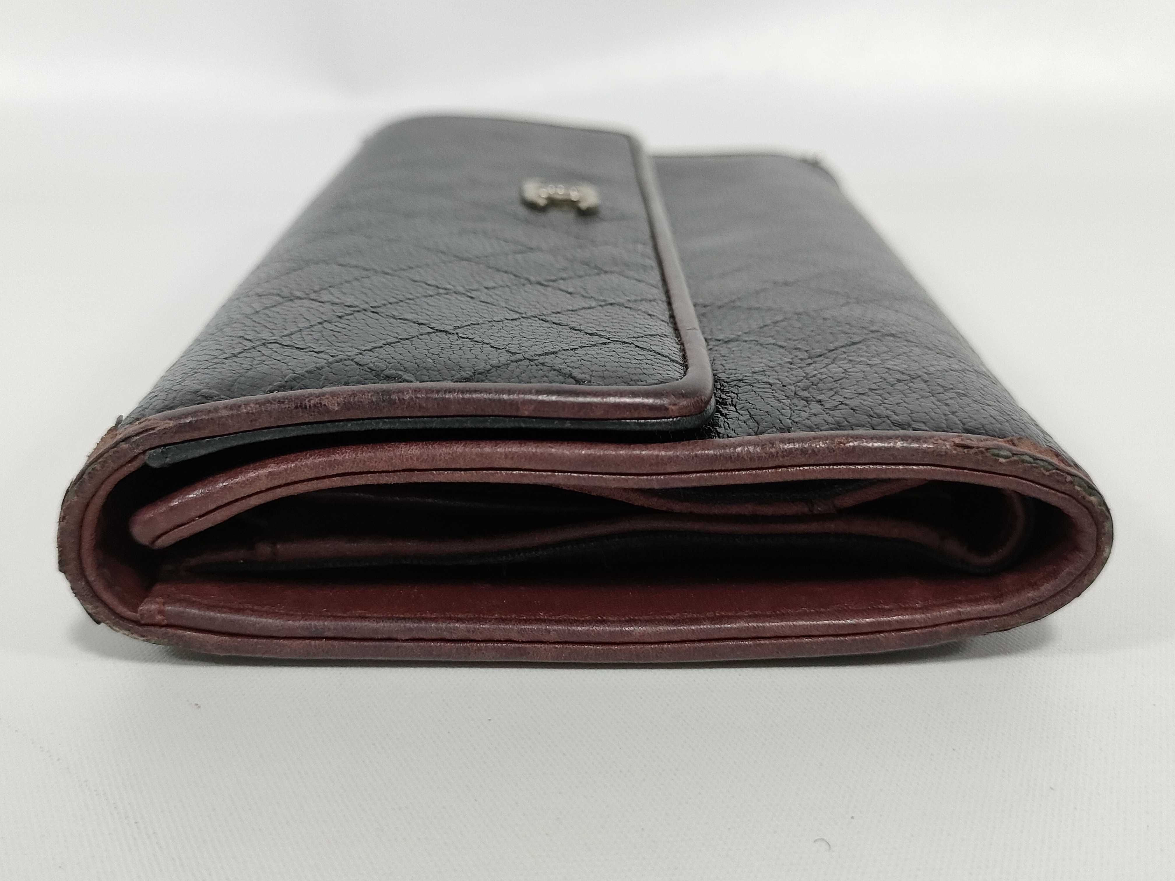 Coco Mark Bicolore Long Wallet, Black, with Seal — view 6
