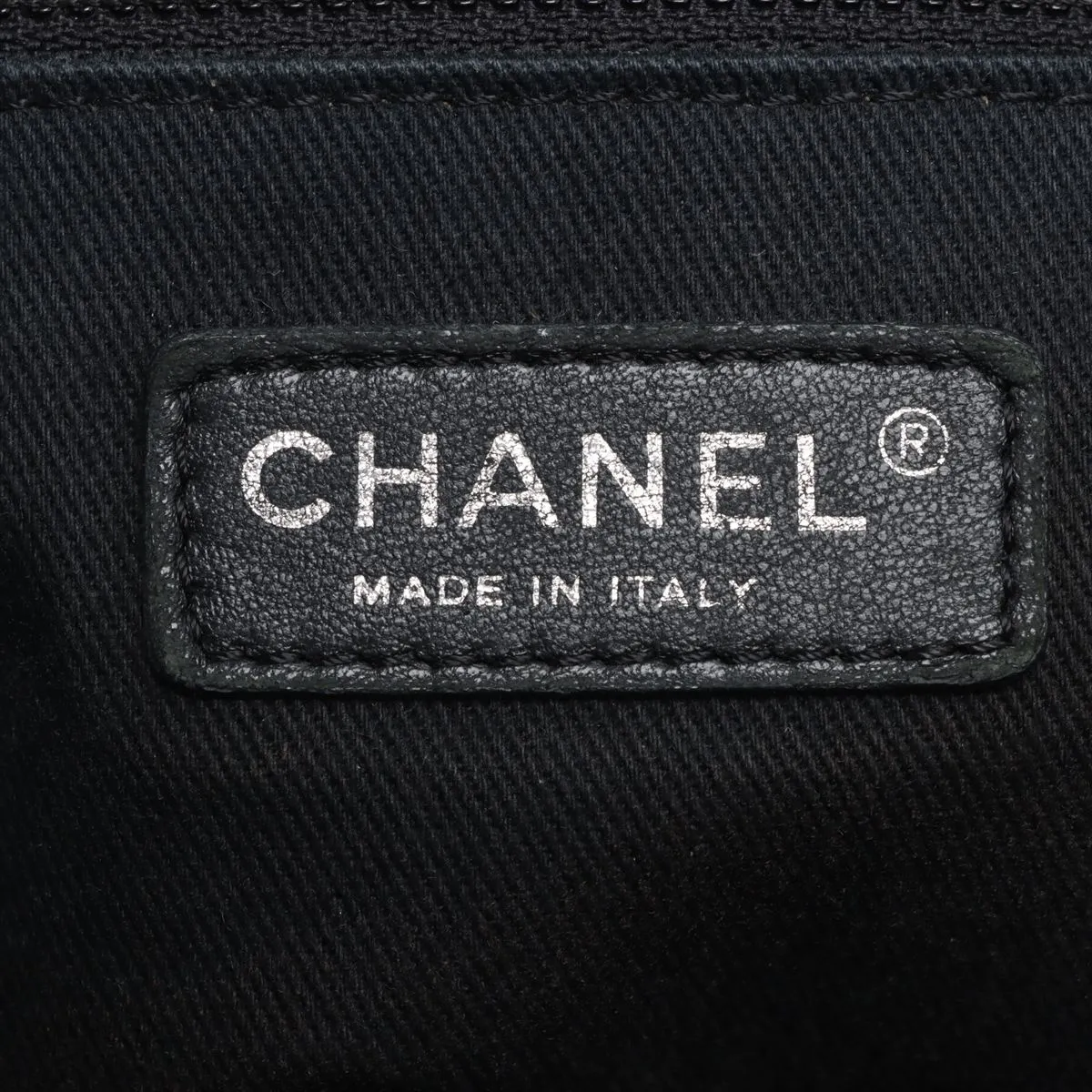 Deauville MM canvas x leather chain tote bag gray x black silver hardware 16078238 16th series A67001 — view 11