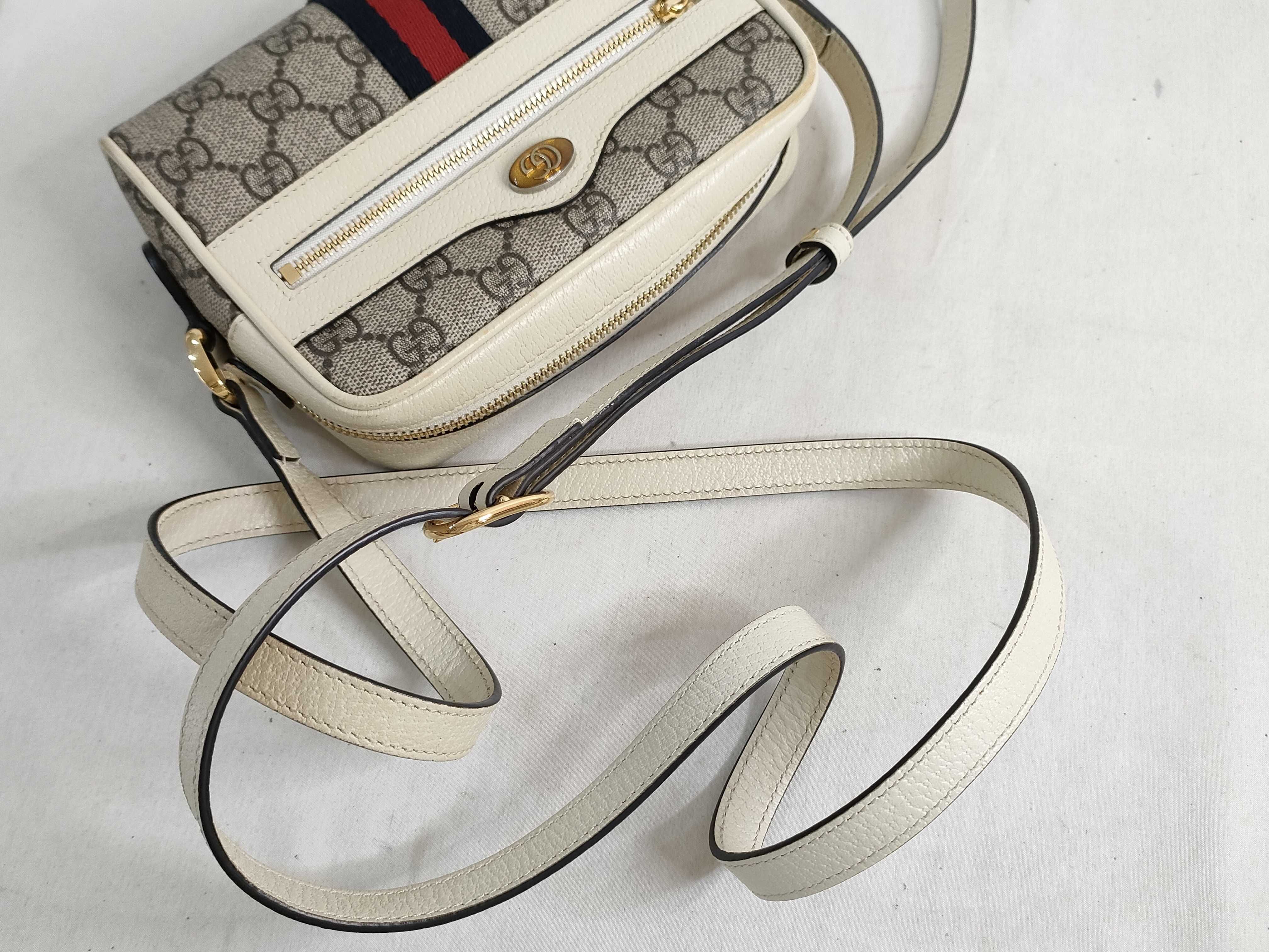 GG Supreme Ophidia PVC x Leather Shoulder Bag, Beige, 517350 (Shoulder Bag) — view 3