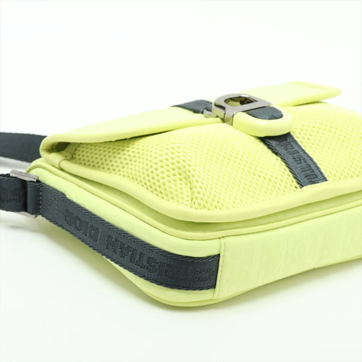 Canvas x Mesh Shoulder Bag, Yellow — view 4
