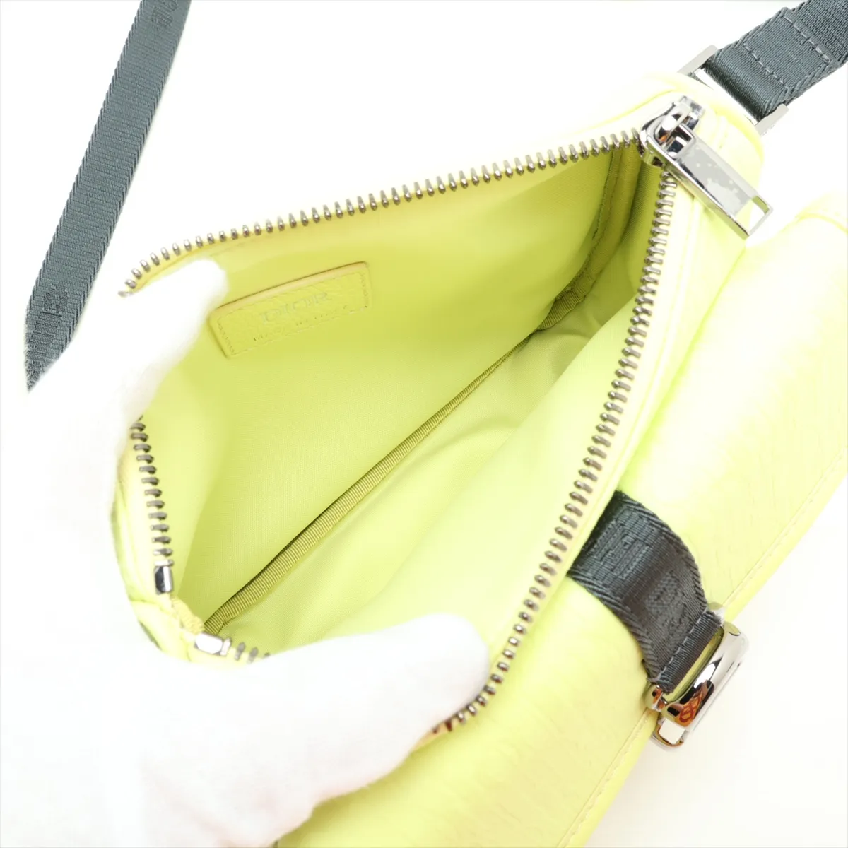Canvas x Mesh Shoulder Bag, Yellow — view 6