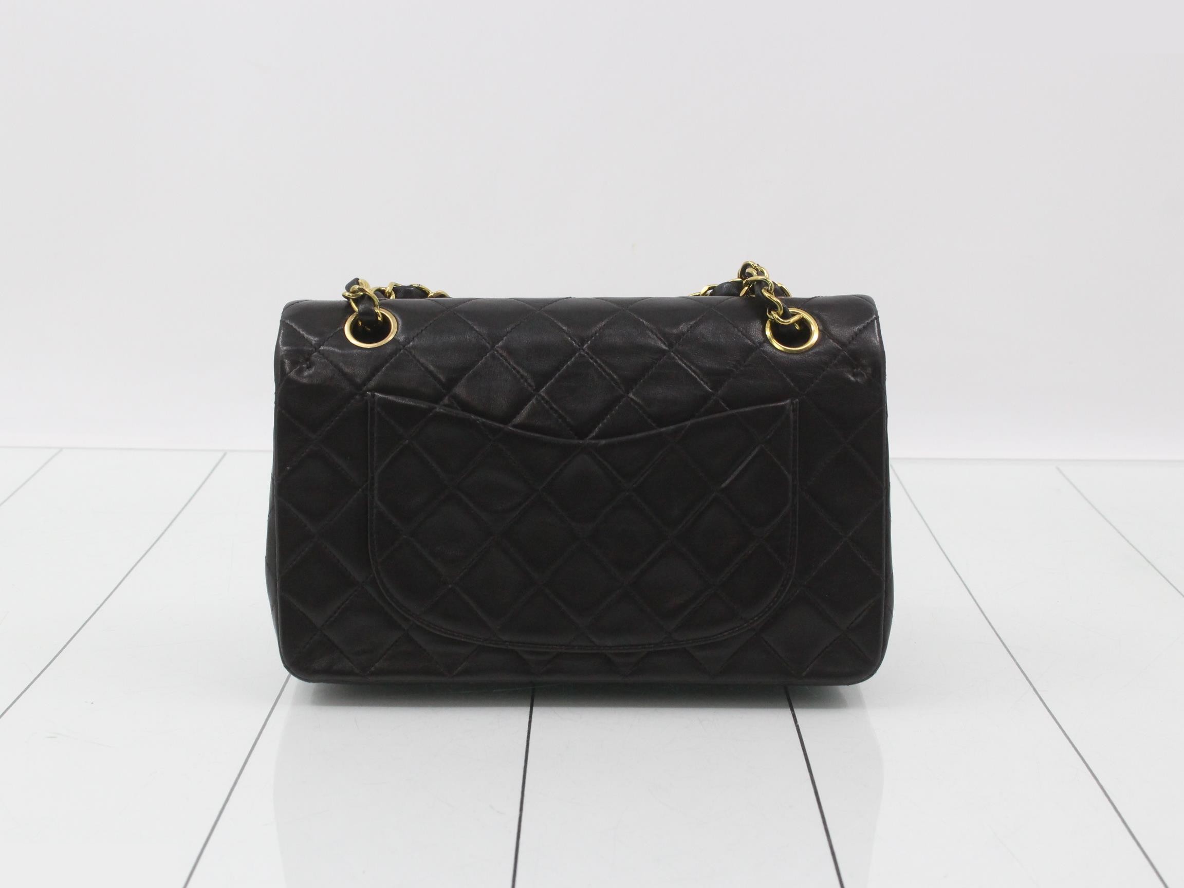 Matelassé 23 Double Chain Shoulder Bag, Double Flap, Lambskin, Black, Series 2, W23 — view 2