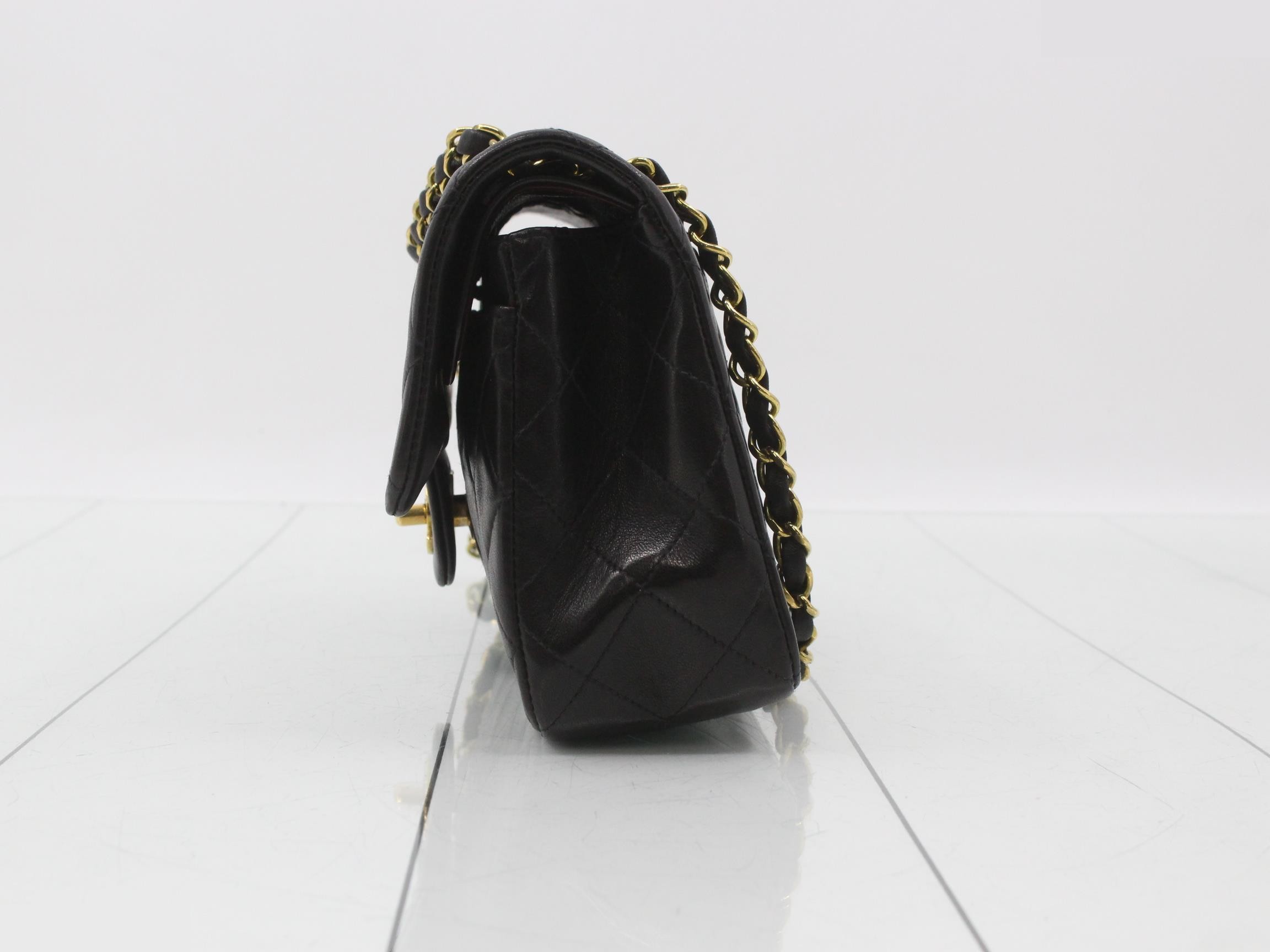 Matelassé 23 Double Chain Shoulder Bag, Double Flap, Lambskin, Black, Series 2, W23 — view 3