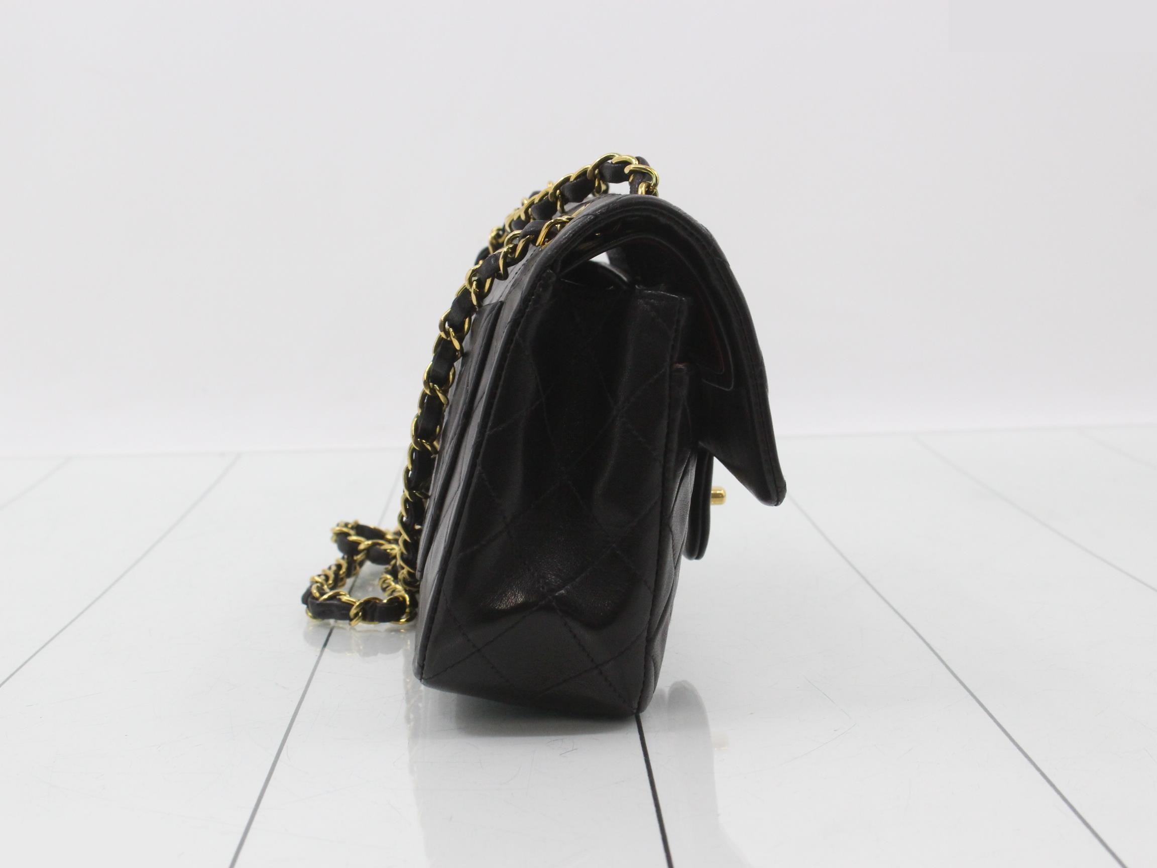 Matelassé 23 Double Chain Shoulder Bag, Double Flap, Lambskin, Black, Series 2, W23 — view 4