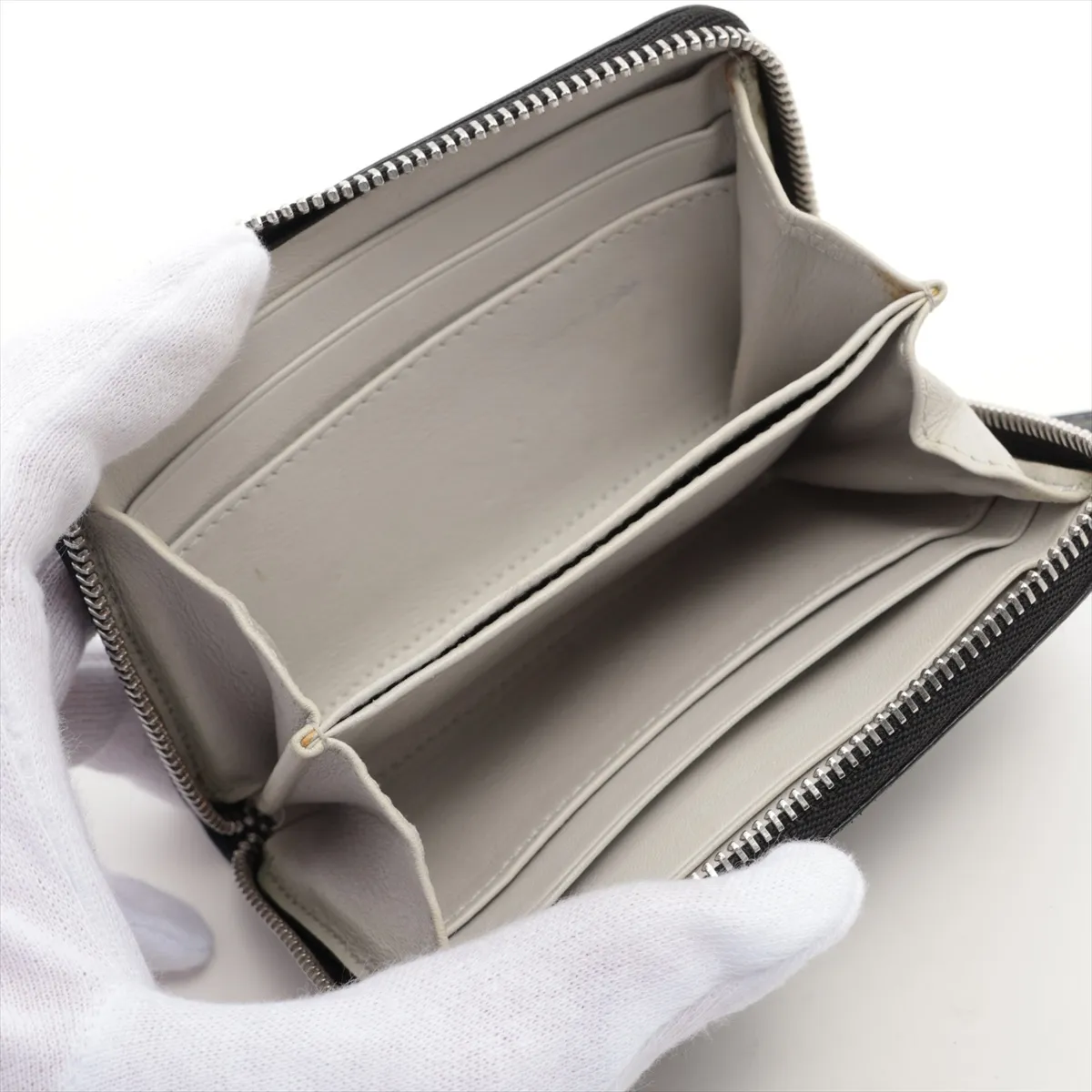 Anagram Leather Coin Case Black x Gray — view 3