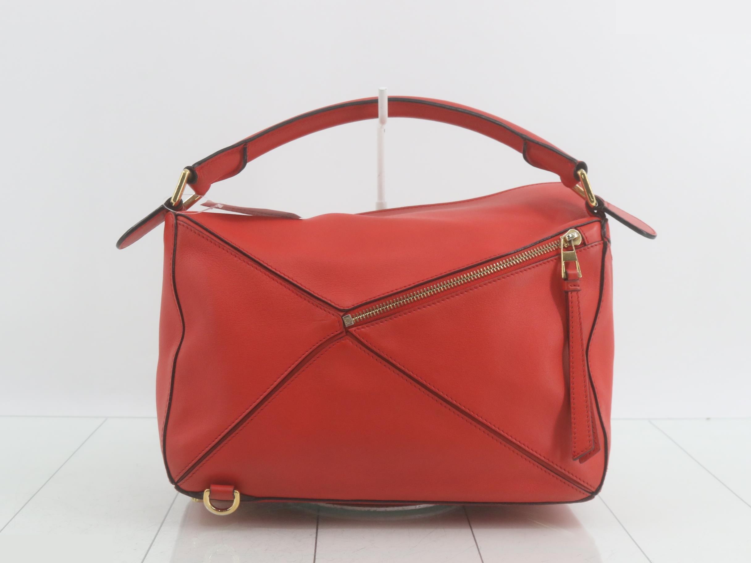 Puzzle Leather 2-Way Handbag, Red — view 2