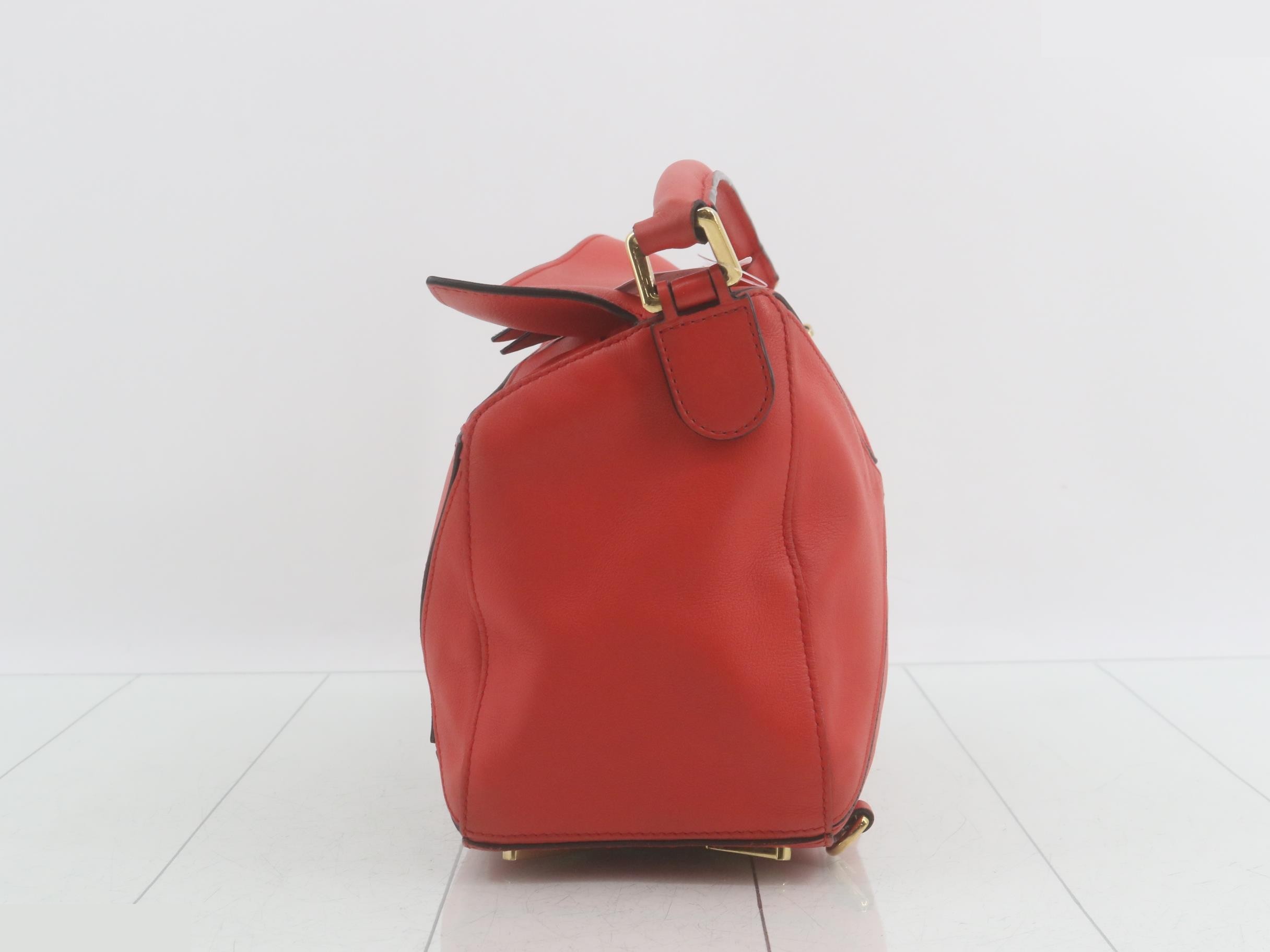 Puzzle Leather 2-Way Handbag, Red — view 3