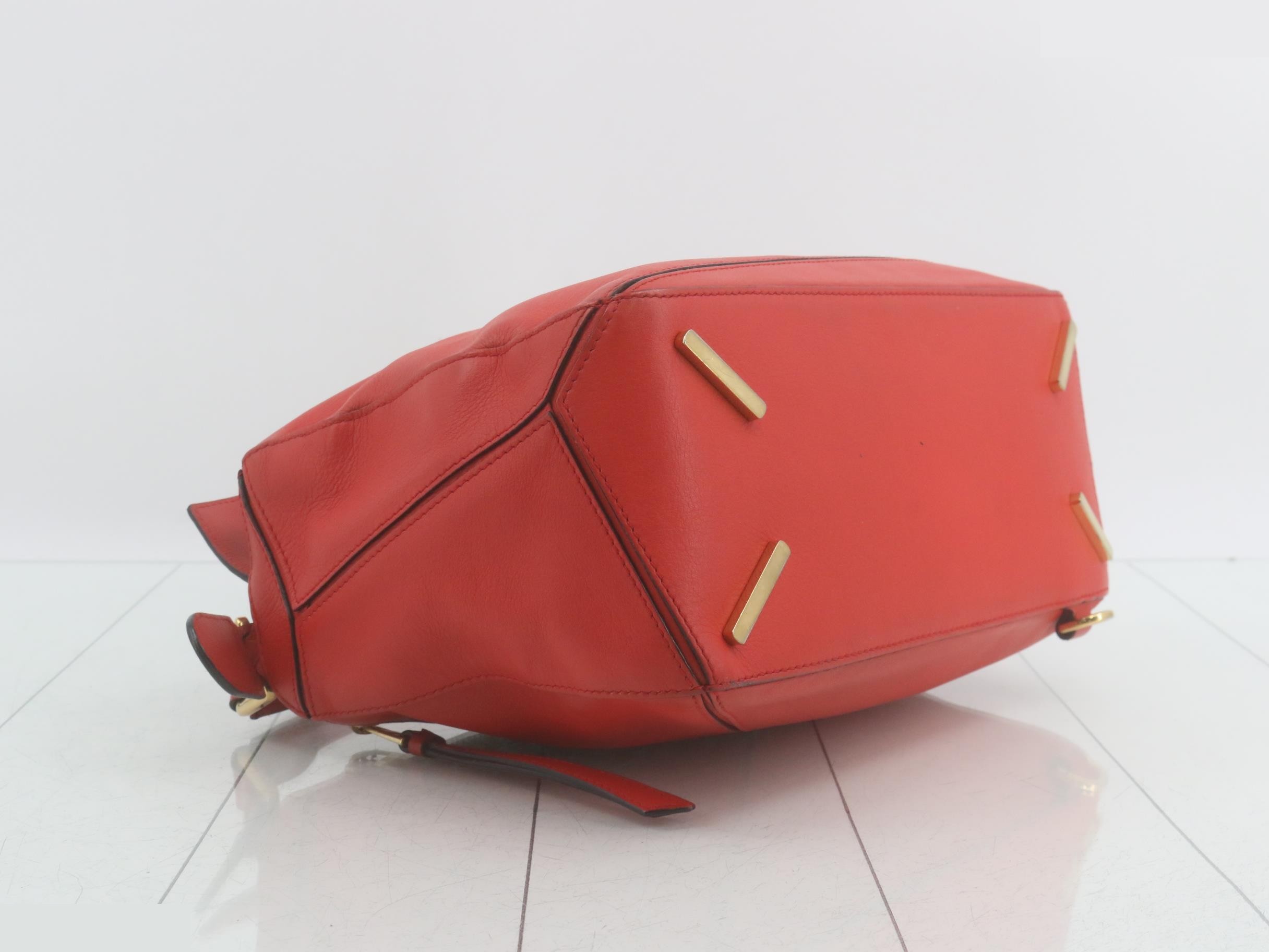 Puzzle Leather 2-Way Handbag, Red — view 5
