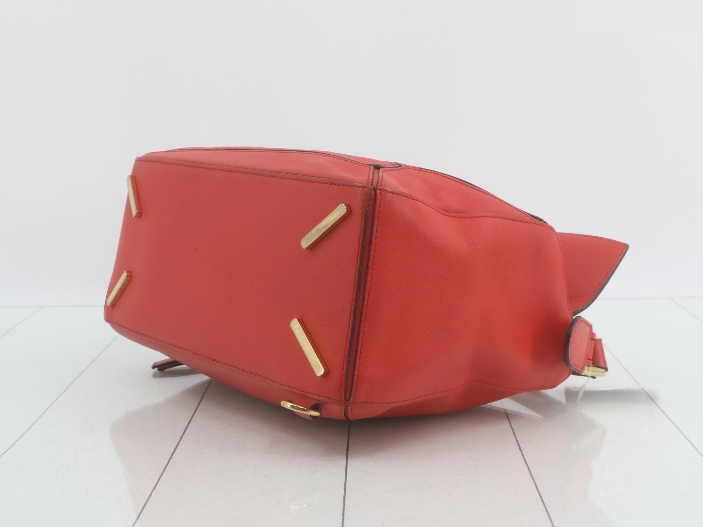Puzzle Leather 2-Way Handbag, Red — view 6