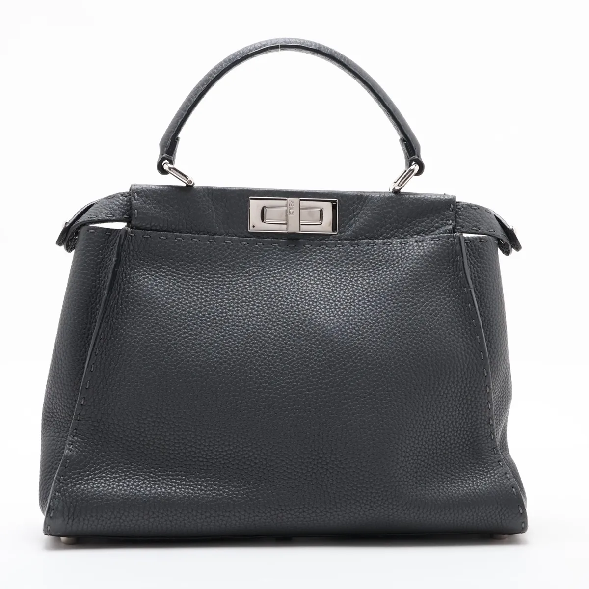 Peekaboo Regular Selleria Leather 2-Way Handbag, Gray 8BN226 — view 2
